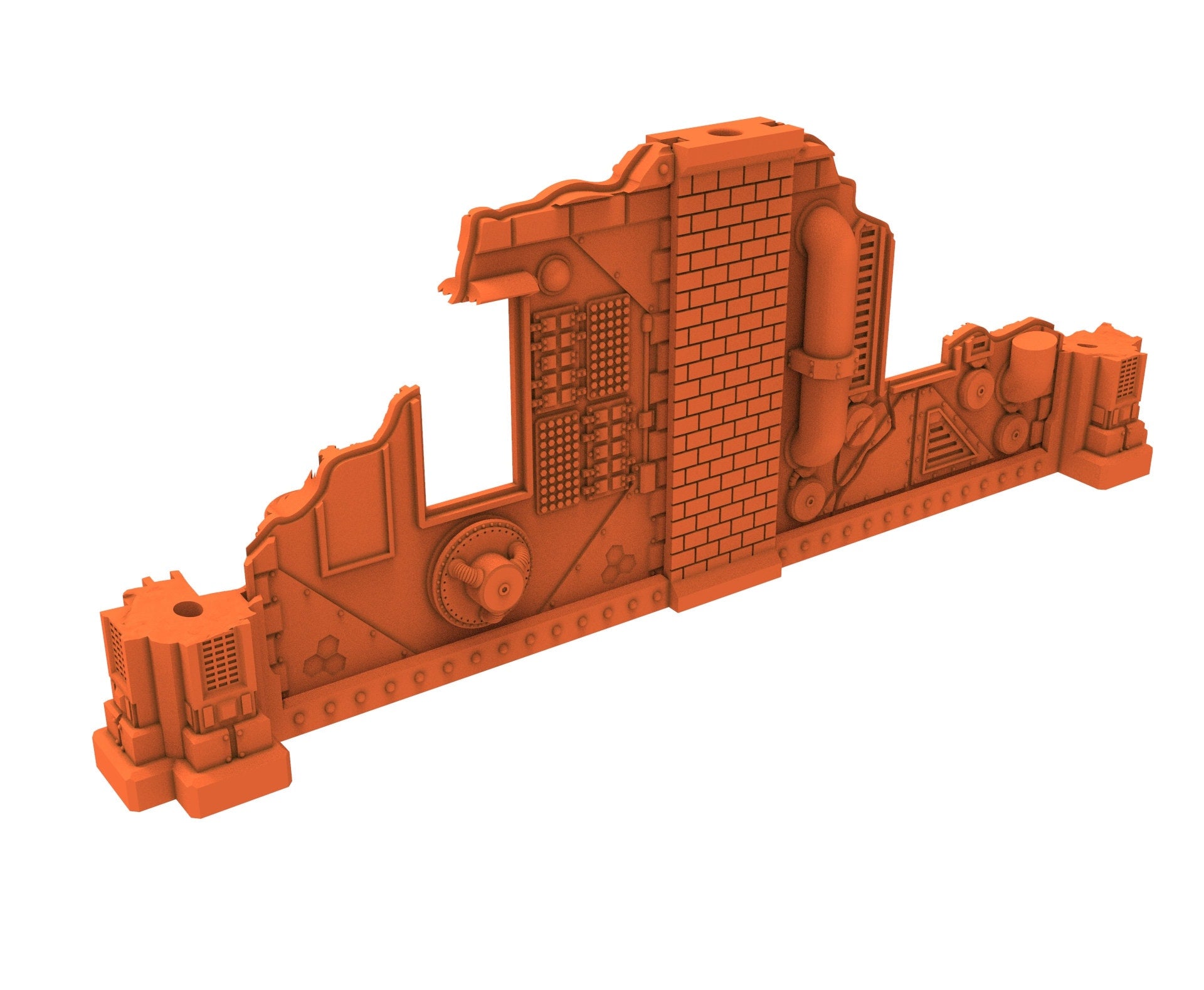 Industrial Ruined building printed in PLA and resin usable for warmachine, Damocles, One Page Rule, Firefight, infinity, scifi wargame...