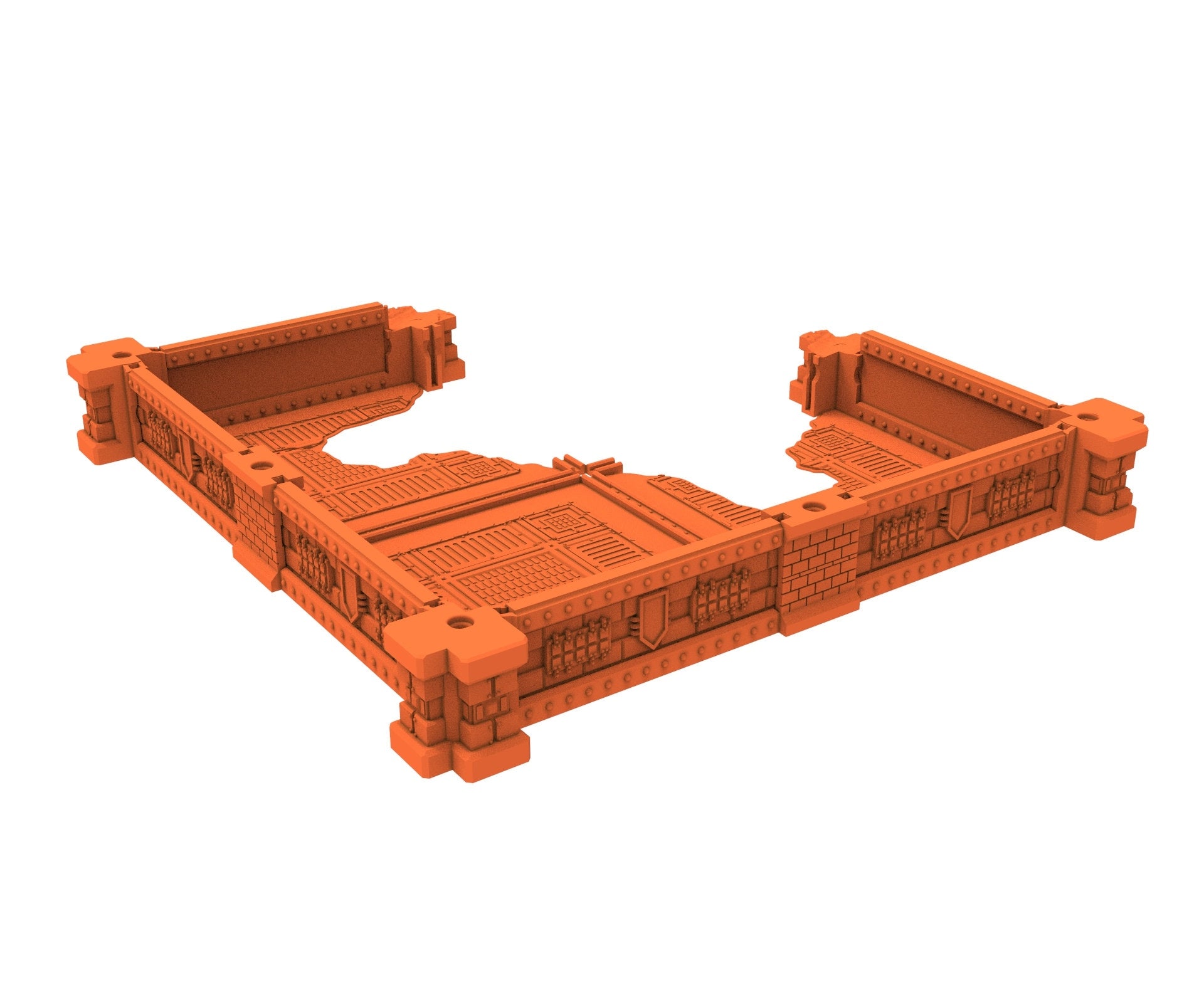 Industrial Ruined building printed in PLA and resin usable for warmachine, Damocles, One Page Rule, Firefight, infinity, scifi wargame...