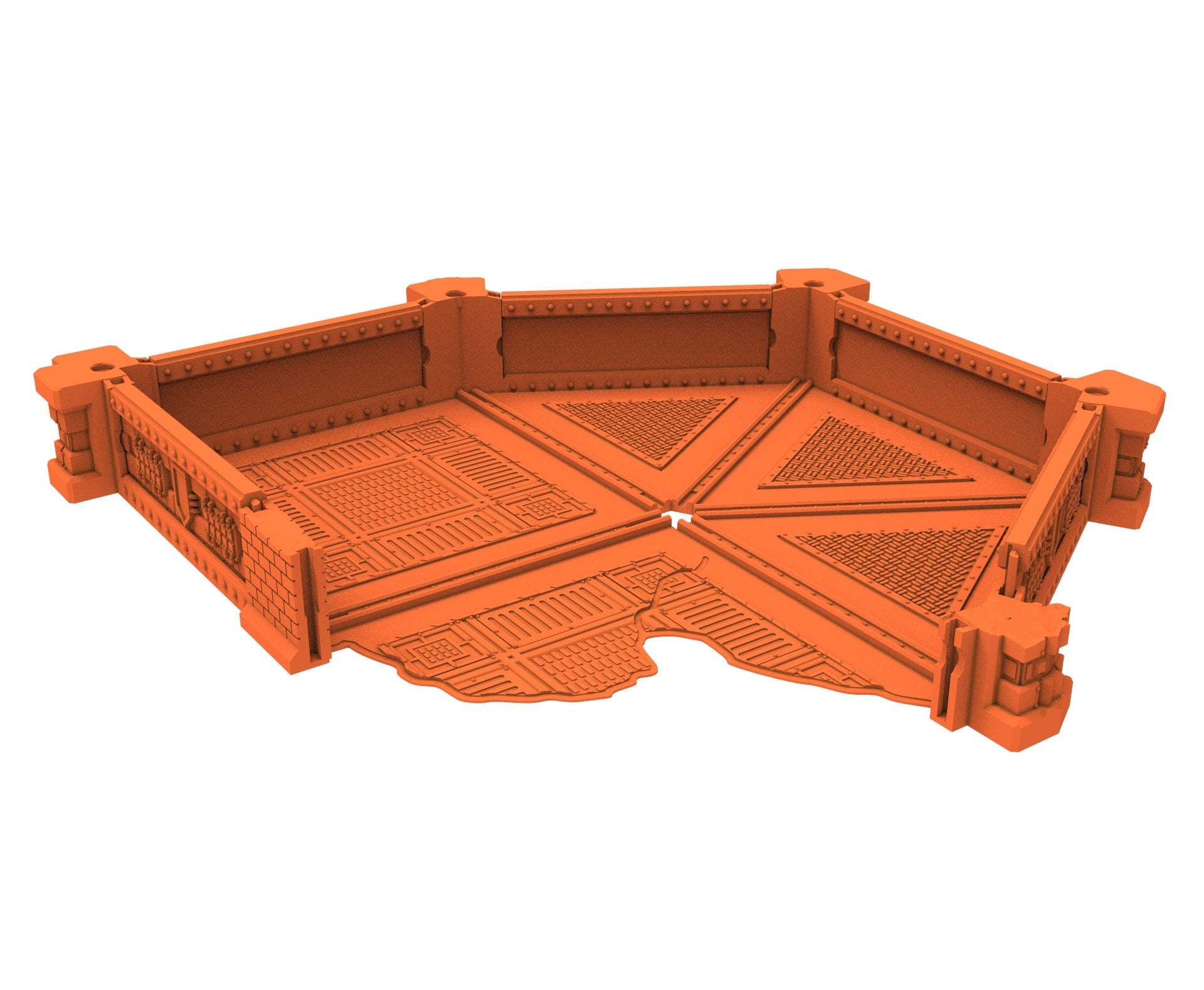 Industrial Ruined building printed in PLA and resin usable for warmachine, Damocles, One Page Rule, Firefight, infinity, scifi wargame...