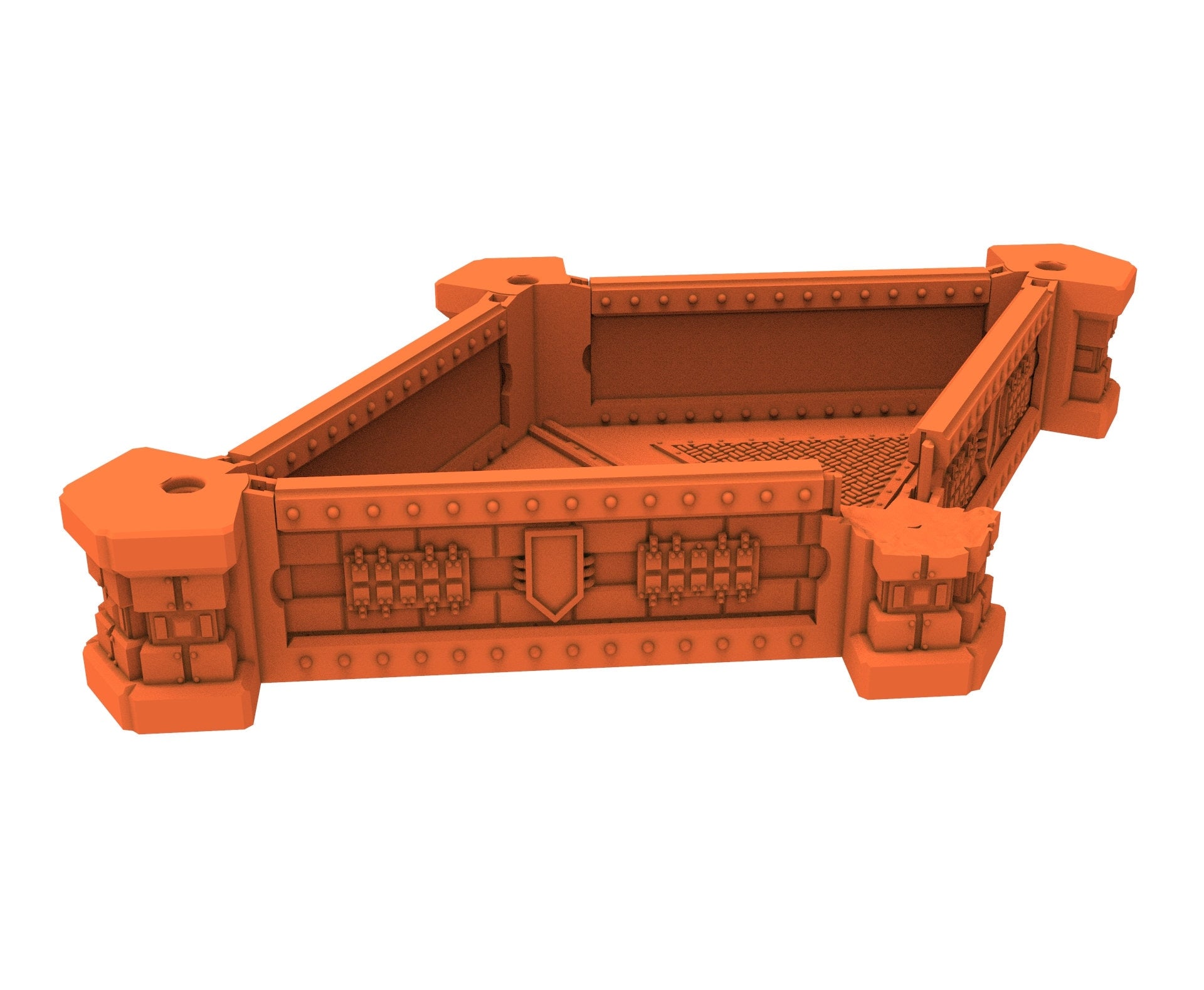 Industrial Ruined building printed in PLA and resin usable for warmachine, Damocles, One Page Rule, Firefight, infinity, scifi wargame...