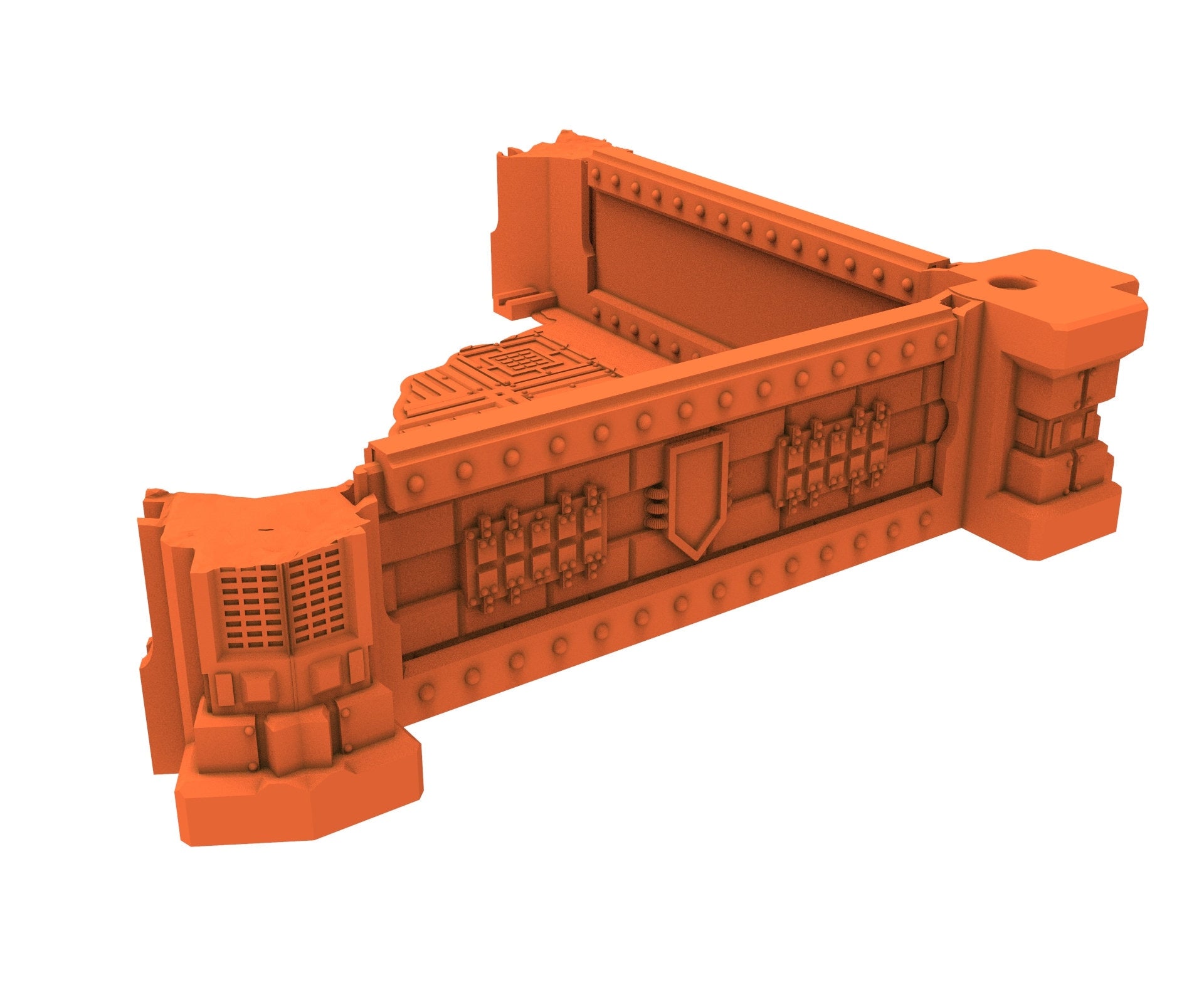 Industrial Ruined building printed in PLA and resin usable for warmachine, Damocles, One Page Rule, Firefight, infinity, scifi wargame...