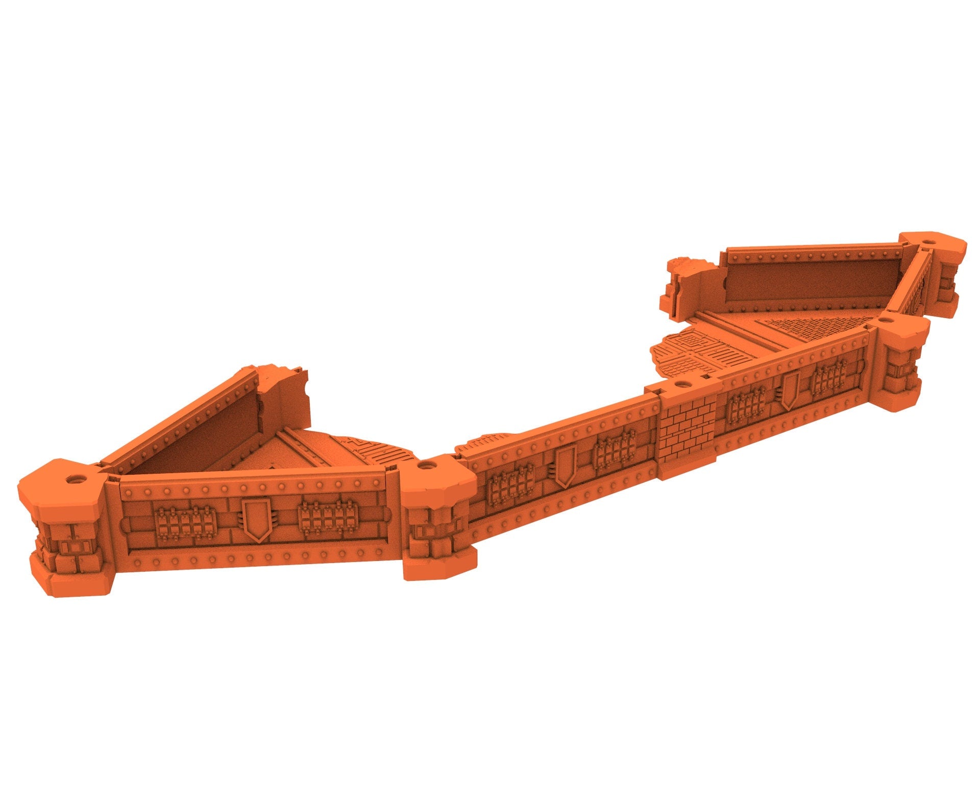 Industrial Ruined building printed in PLA and resin usable for warmachine, Damocles, One Page Rule, Firefight, infinity, scifi wargame...