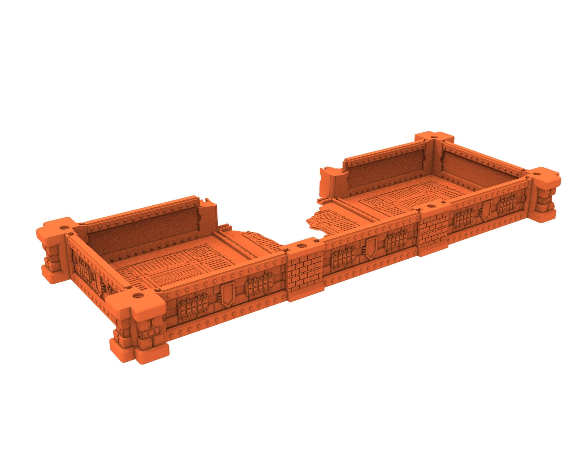 Industrial Ruined building printed in PLA and resin usable for warmachine, Damocles, One Page Rule, Firefight, infinity, scifi wargame...