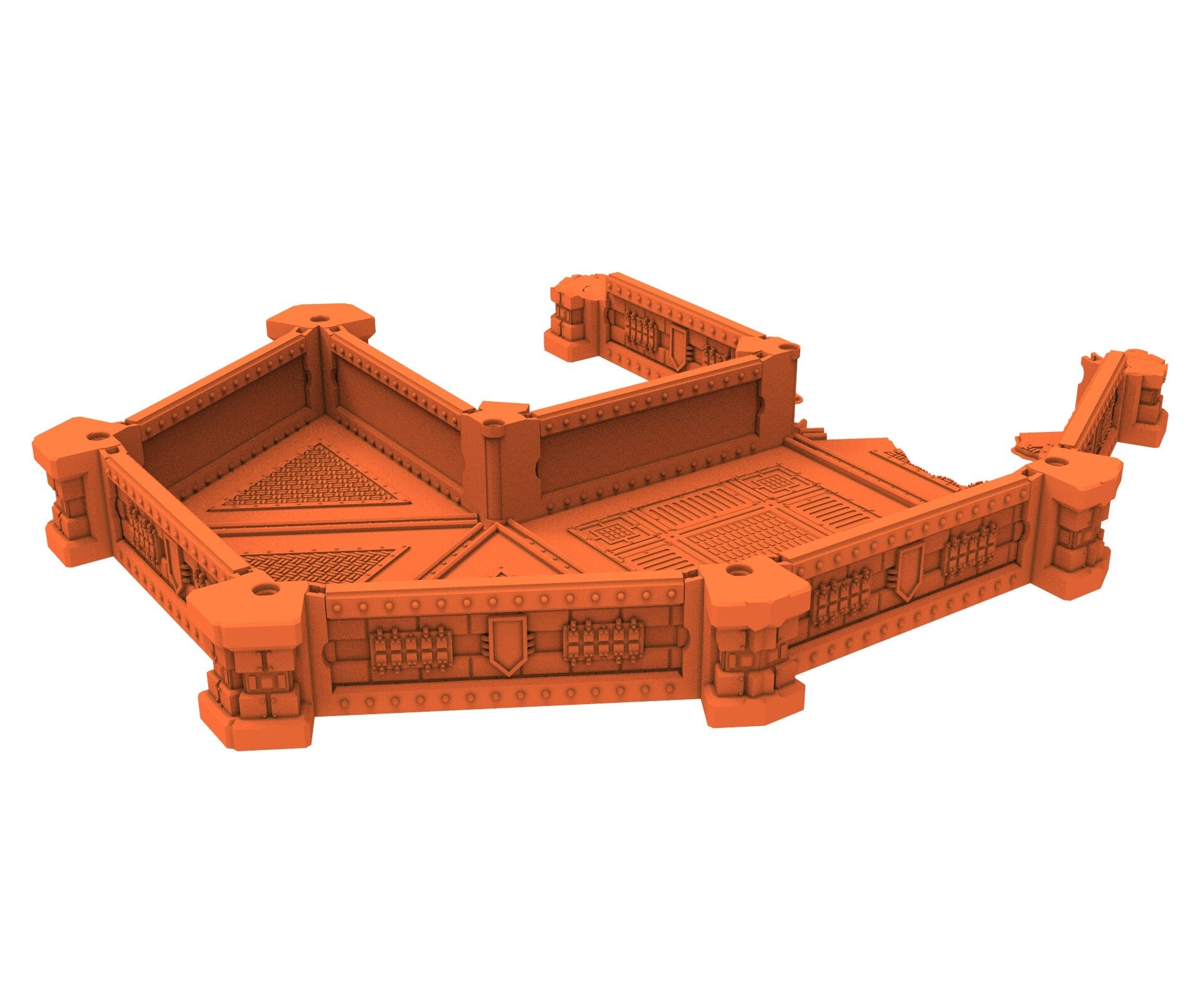 Industrial Ruined building printed in PLA and resin usable for warmachine, Damocles, One Page Rule, Firefight, infinity, scifi wargame...