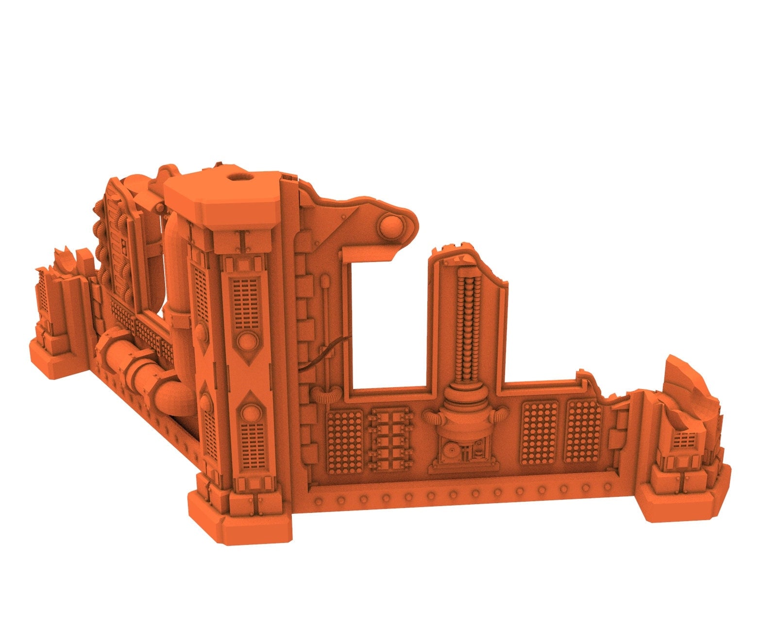 Industrial Ruined building printed in PLA and resin usable for warmachine, Damocles, One Page Rule, Firefight, infinity, scifi wargame...