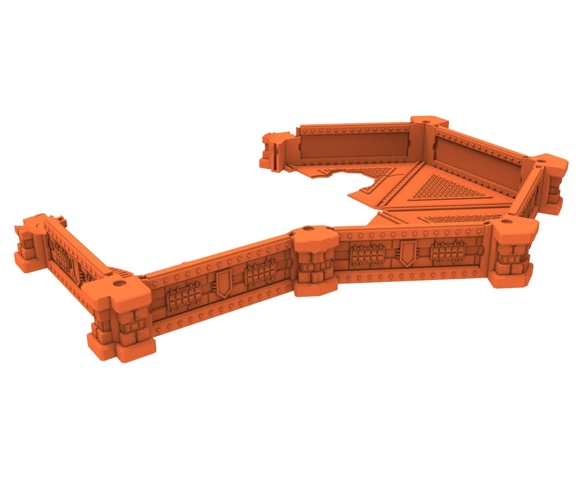 Industrial Ruined building printed in PLA and resin usable for warmachine, Damocles, One Page Rule, Firefight, infinity, scifi wargame...