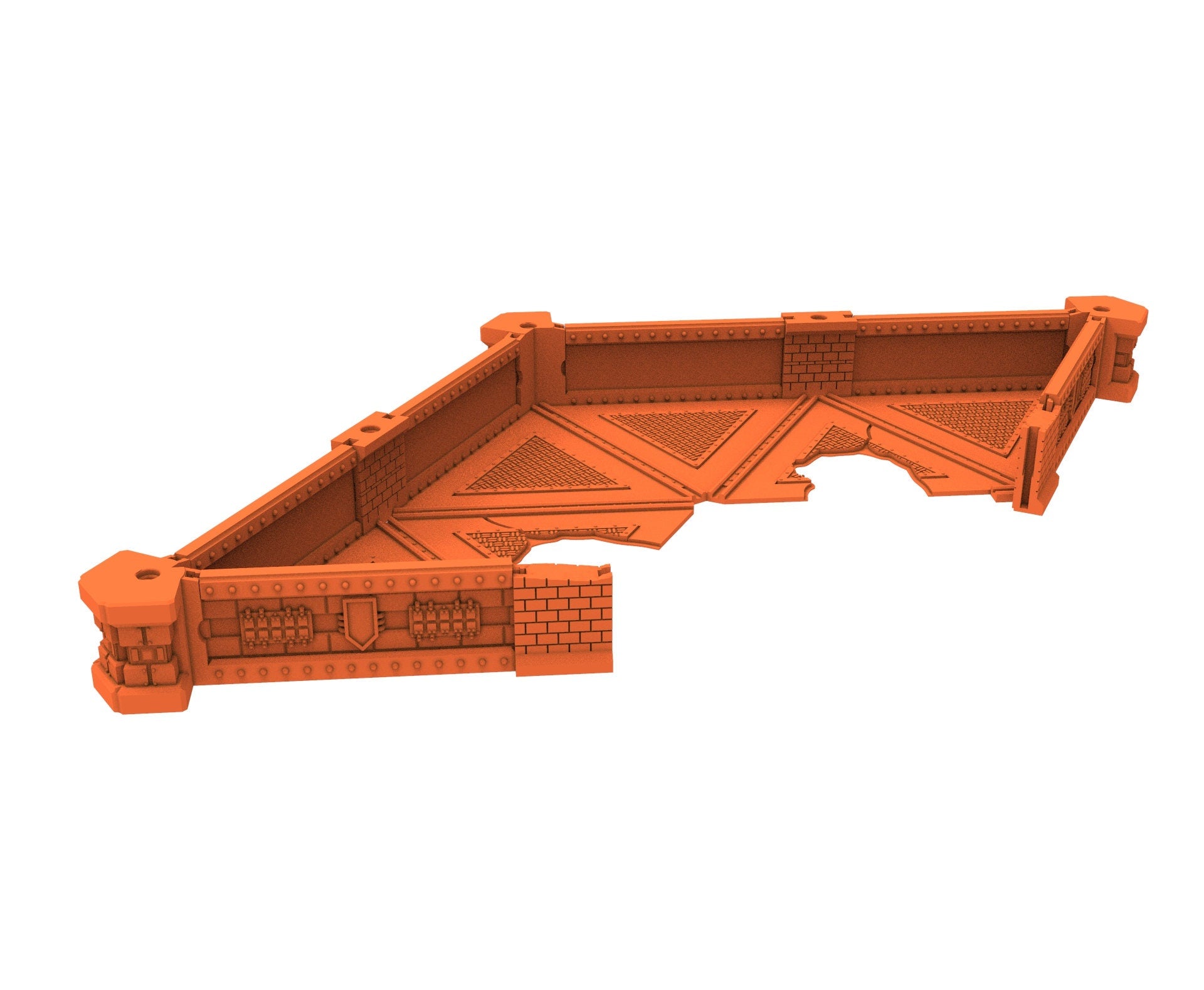 Industrial Ruined building printed in PLA and resin usable for warmachine, Damocles, One Page Rule, Firefight, infinity, scifi wargame...