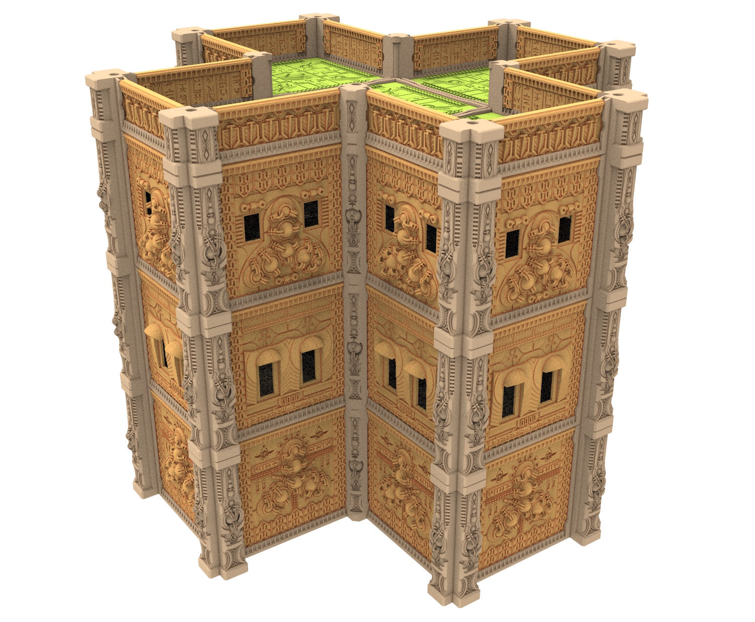 Cinan Haven Necropol building printed in PLA and resin usable for warmachine, infinity, One Page Rules, Firefight, Damocles, scifi wargame