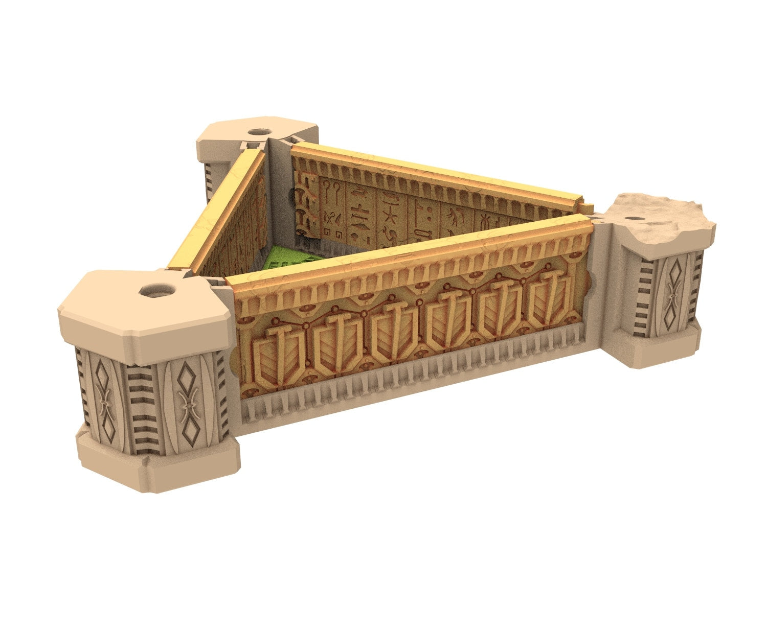 Cinan Haven Ruined building printed in PLA and resin usable for warmachine, Damocles, One Page Rule, Firefight, infinity, scifi wargame...