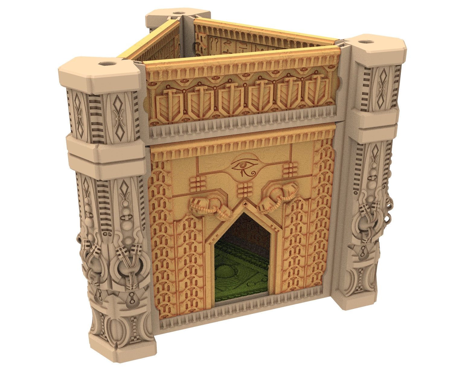 Cinan Haven Ruined building printed in PLA and resin usable for warmachine, Damocles, One Page Rule, Firefight, infinity, scifi wargame...