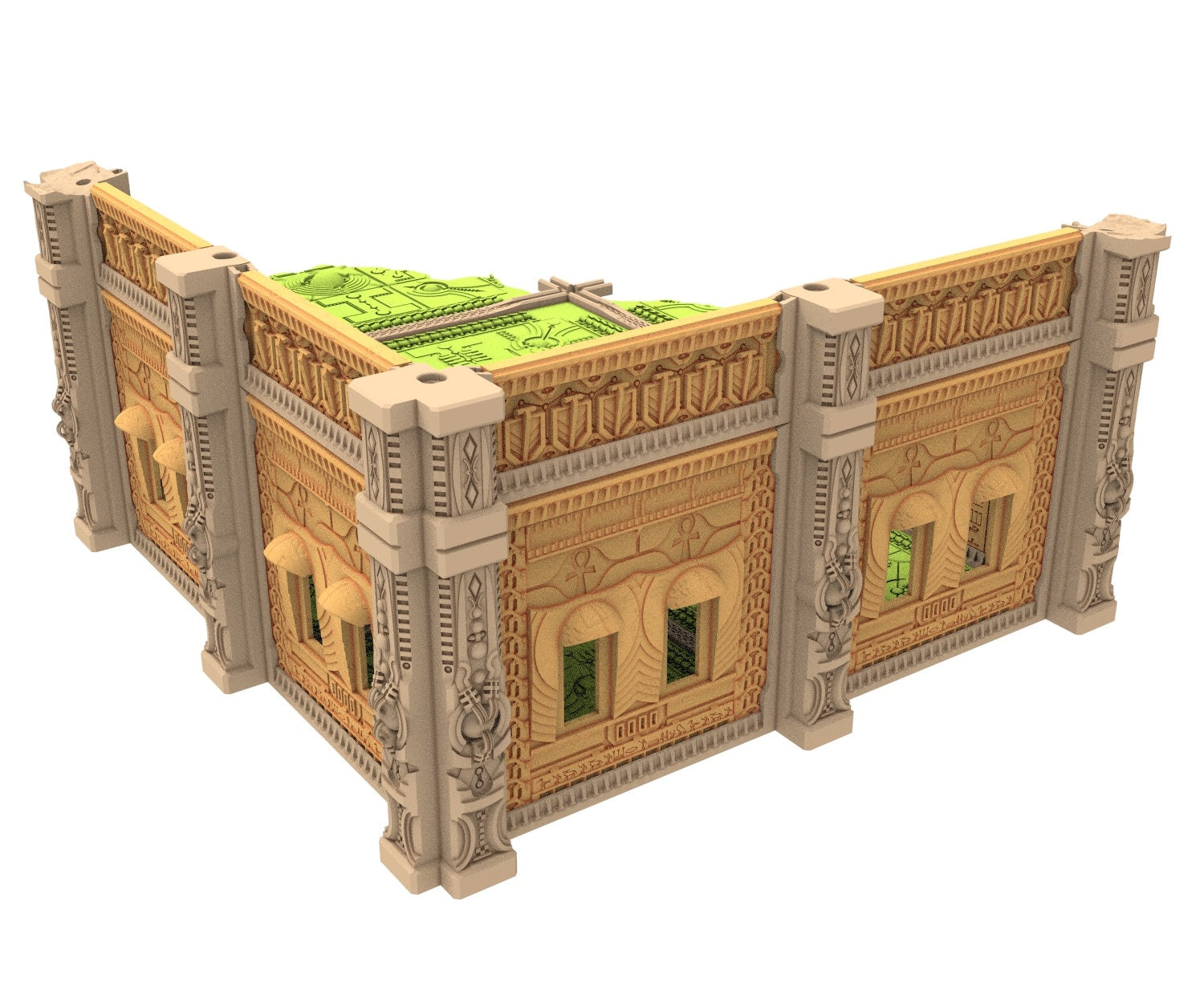 Cinan Haven Ruined building printed in PLA and resin usable for warmachine, Damocles, One Page Rule, Firefight, infinity, scifi wargame...