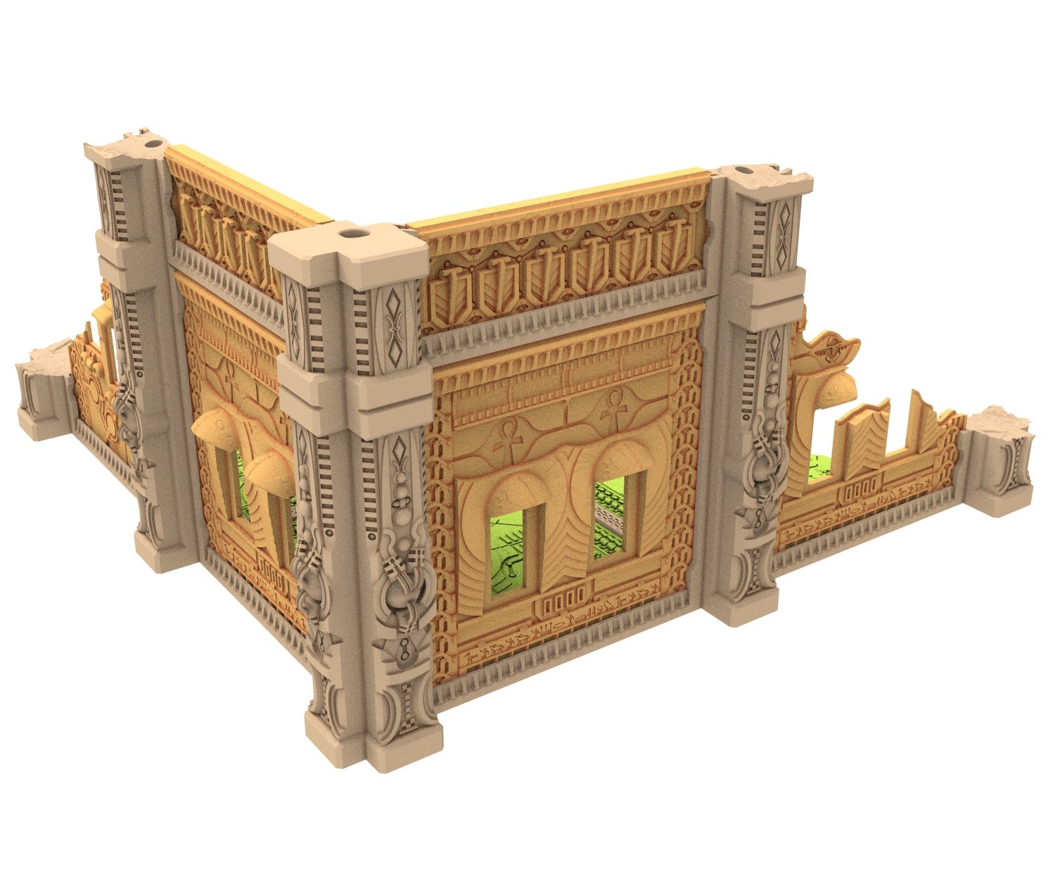 Cinan Haven Ruined building printed in PLA and resin usable for warmachine, Damocles, One Page Rule, Firefight, infinity, scifi wargame...