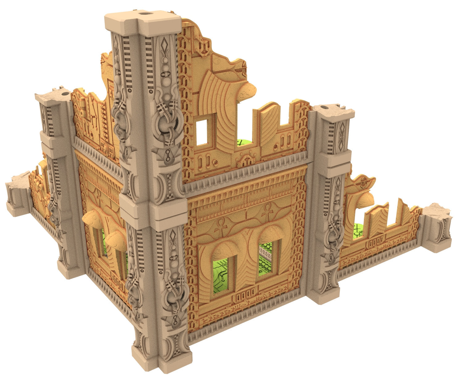 Cinan Haven Ruined building printed in PLA and resin usable for warmachine, Damocles, One Page Rule, Firefight, infinity, scifi wargame...