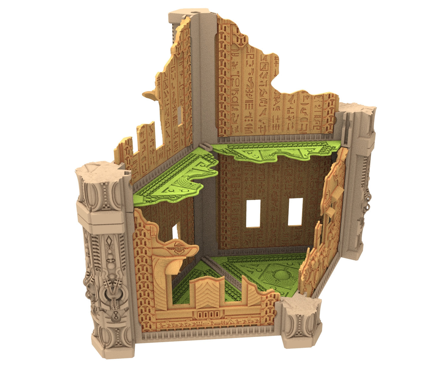 Cinan Haven Ruined building printed in PLA and resin usable for warmachine, Damocles, One Page Rule, Firefight, infinity, scifi wargame...