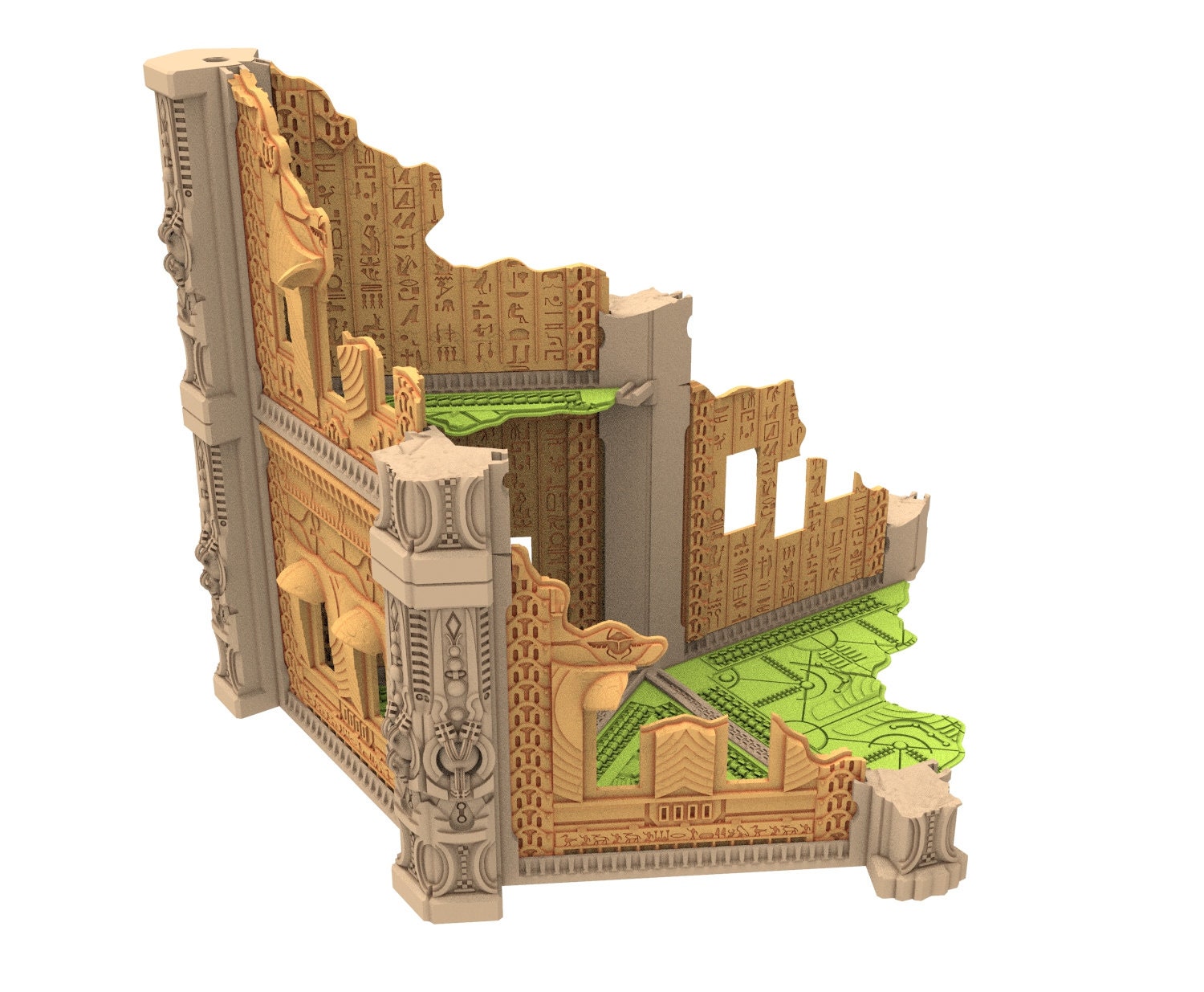 Cinan Haven Ruined building printed in PLA and resin usable for warmachine, Damocles, One Page Rule, Firefight, infinity, scifi wargame...