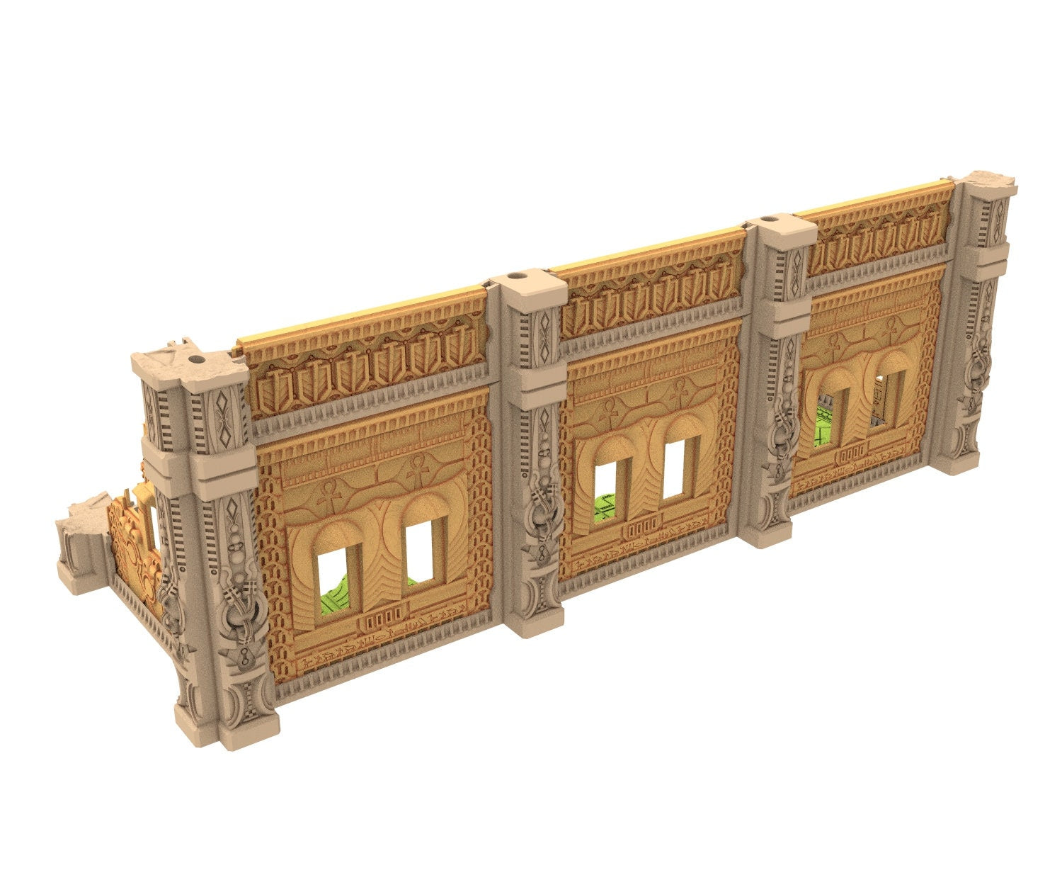 Cinan Haven Ruined building printed in PLA and resin usable for warmachine, Damocles, One Page Rule, Firefight, infinity, scifi wargame...