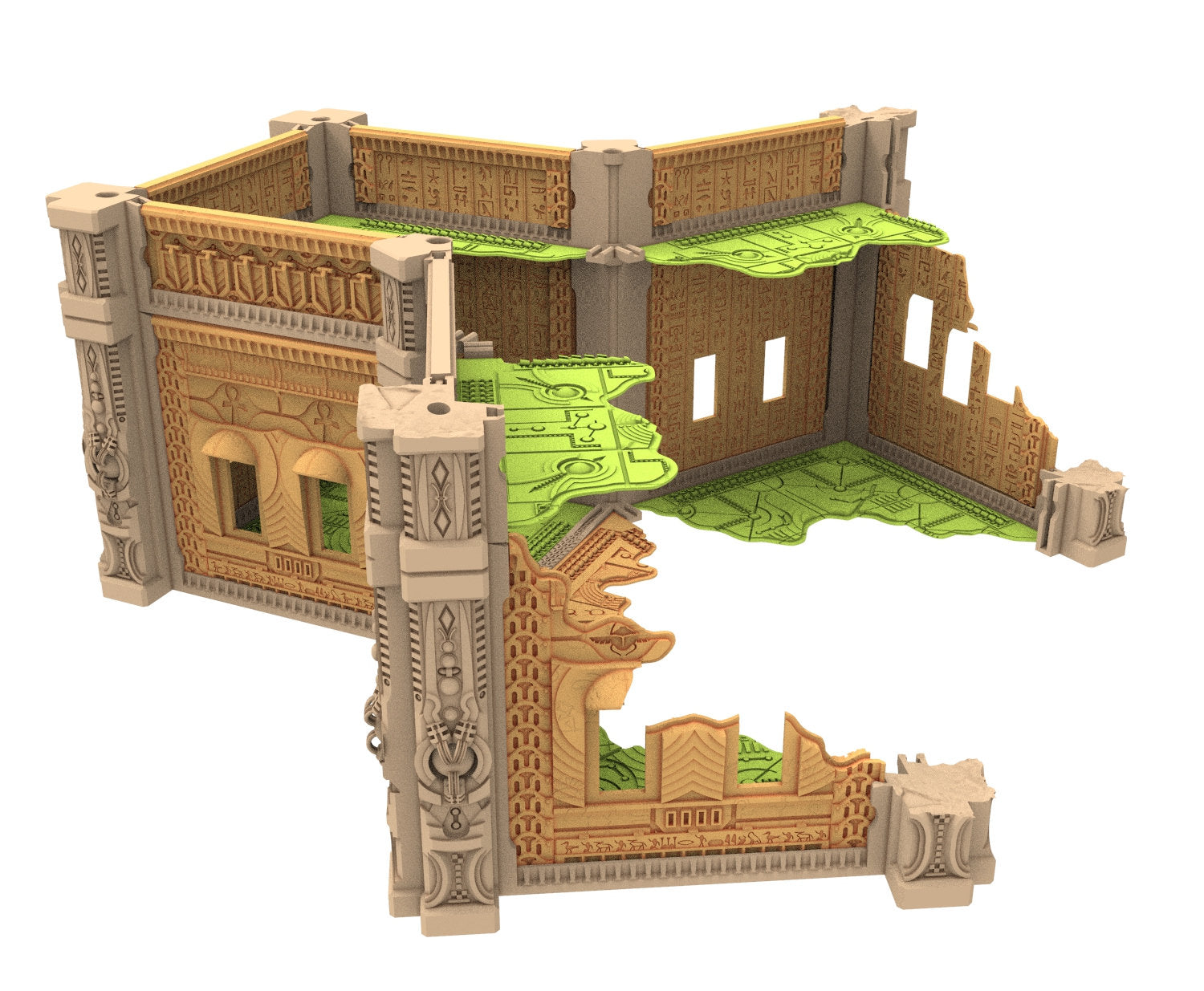 Cinan Haven Ruined building printed in PLA and resin usable for warmachine, Damocles, One Page Rule, Firefight, infinity, scifi wargame...