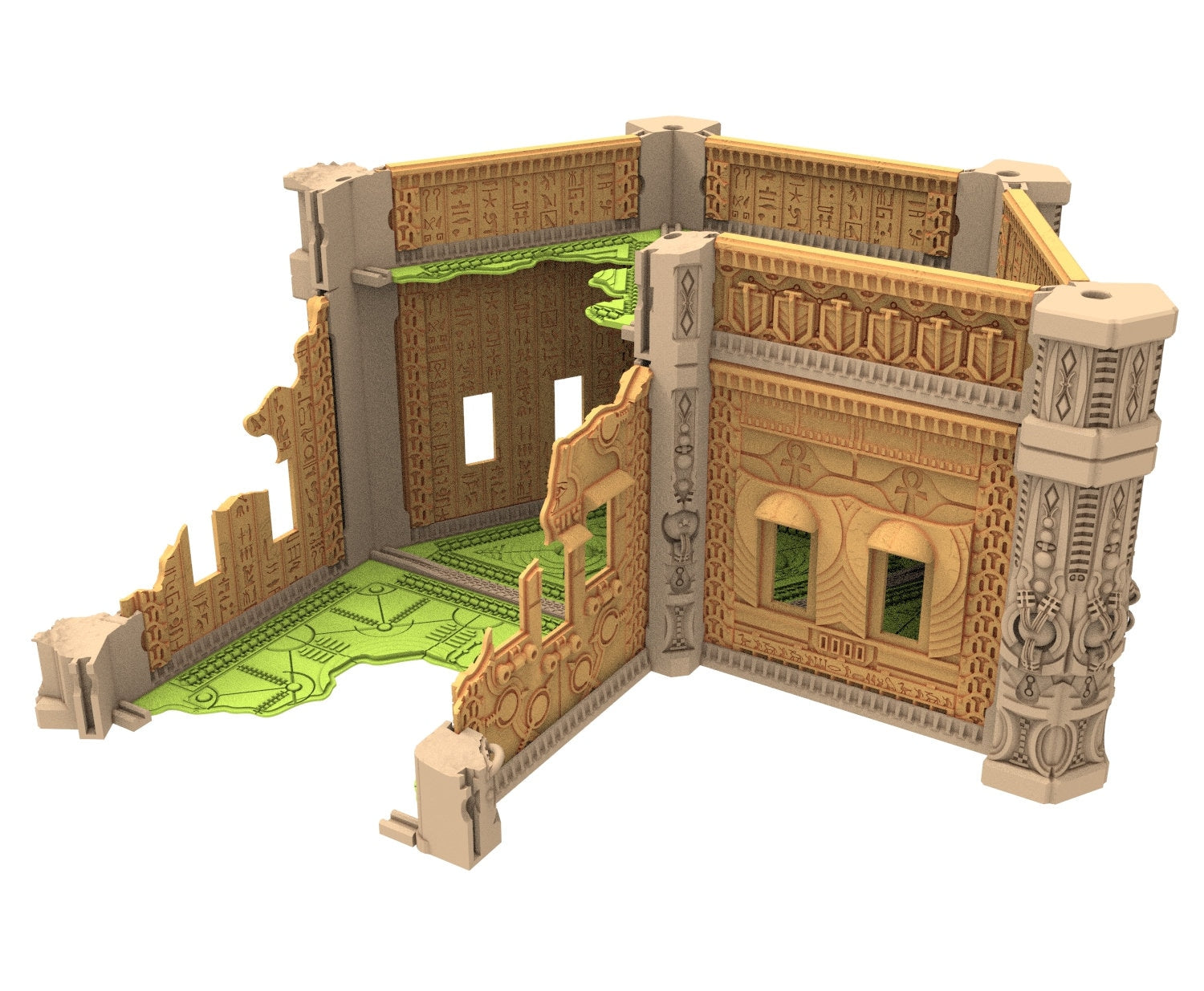 Cinan Haven Ruined building printed in PLA and resin usable for warmachine, Damocles, One Page Rule, Firefight, infinity, scifi wargame...