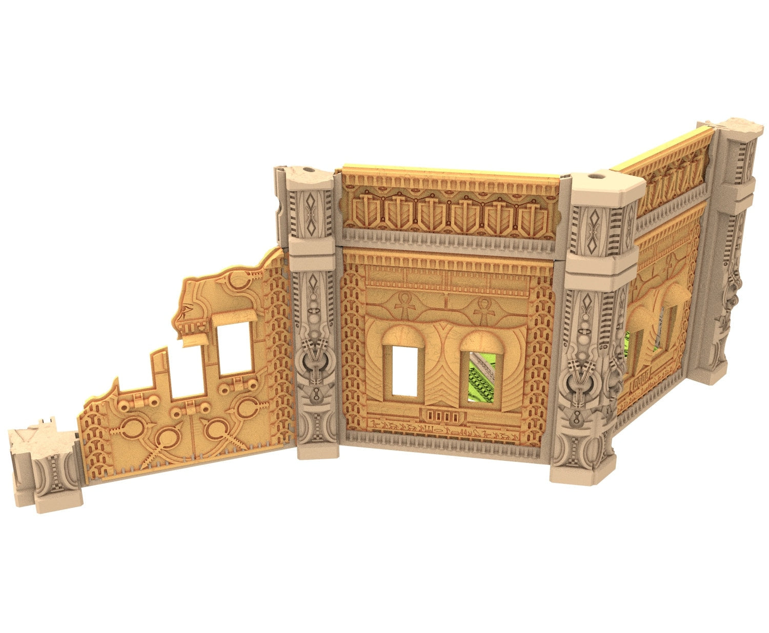 Cinan Haven Ruined building printed in PLA and resin usable for warmachine, Damocles, One Page Rule, Firefight, infinity, scifi wargame...