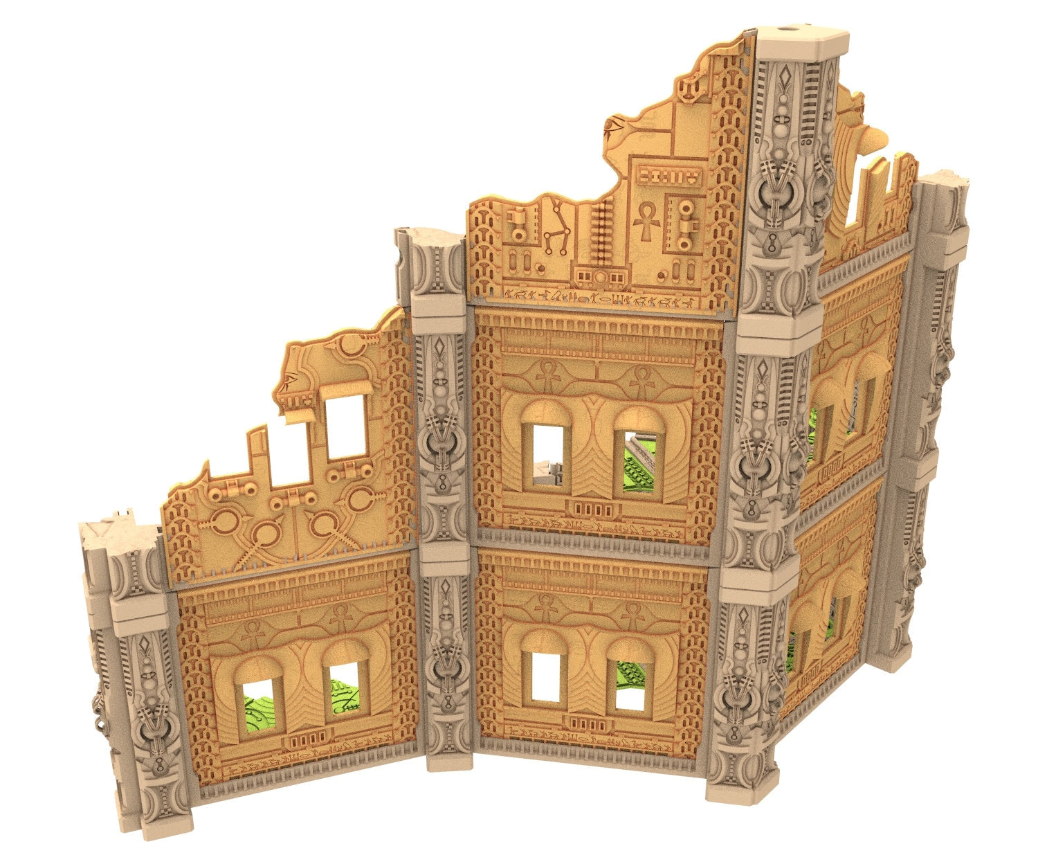 Cinan Haven Ruined building printed in PLA and resin usable for warmachine, Damocles, One Page Rule, Firefight, infinity, scifi wargame...