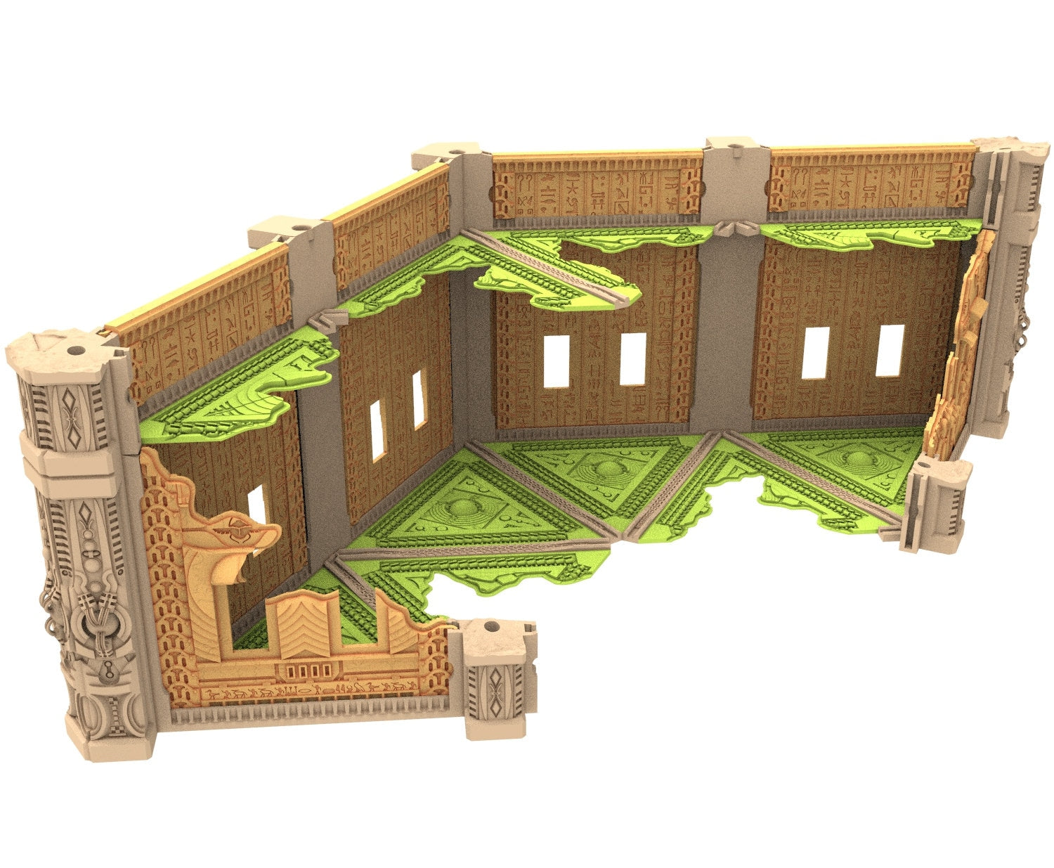 Cinan Haven Ruined building printed in PLA and resin usable for warmachine, Damocles, One Page Rule, Firefight, infinity, scifi wargame...