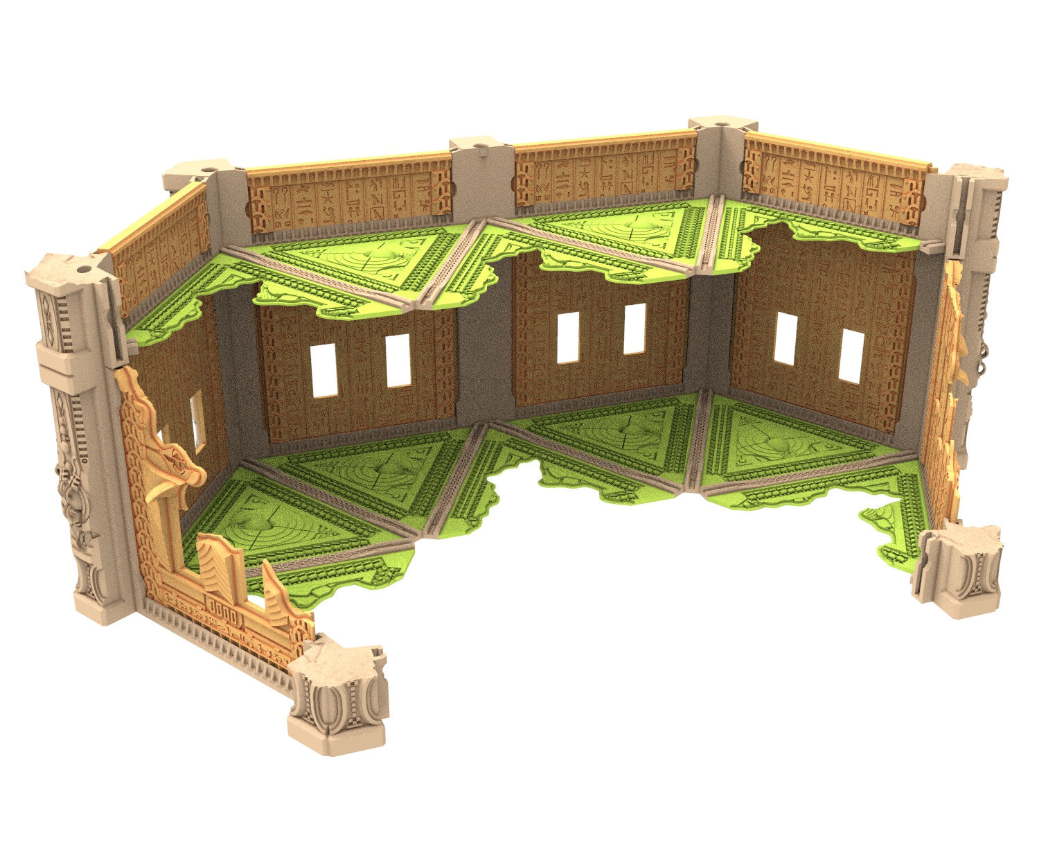 Cinan Haven Ruined building printed in PLA and resin usable for warmachine, Damocles, One Page Rule, Firefight, infinity, scifi wargame...