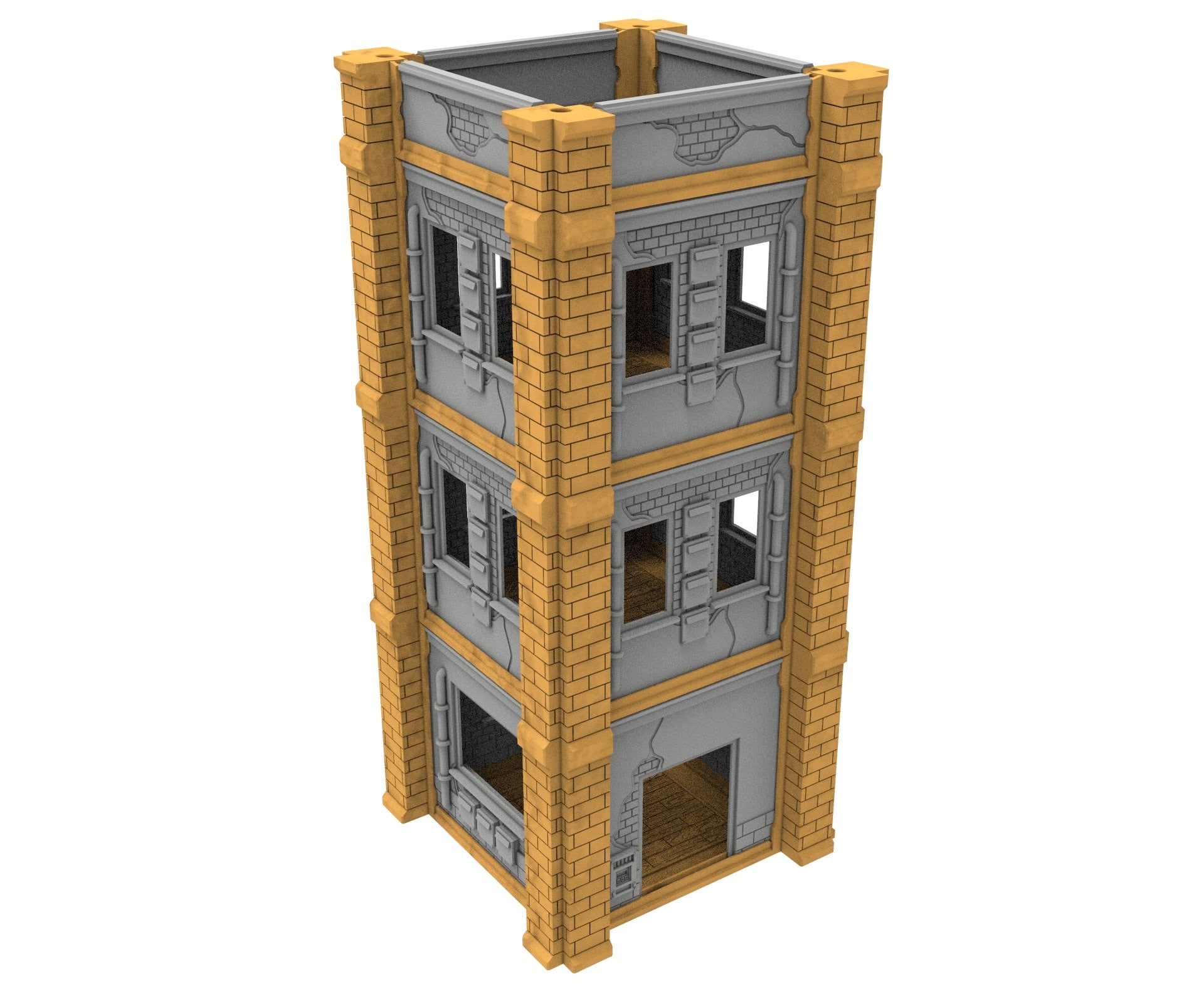 Civilian building printed in PLA and resin usable for warmachine, infinity, One Page Rules, Firefight, Damocles, scifi wargame...