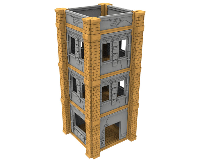 Civilian building printed in PLA and resin usable for warmachine, infinity, One Page Rules, Firefight, Damocles, scifi wargame...
