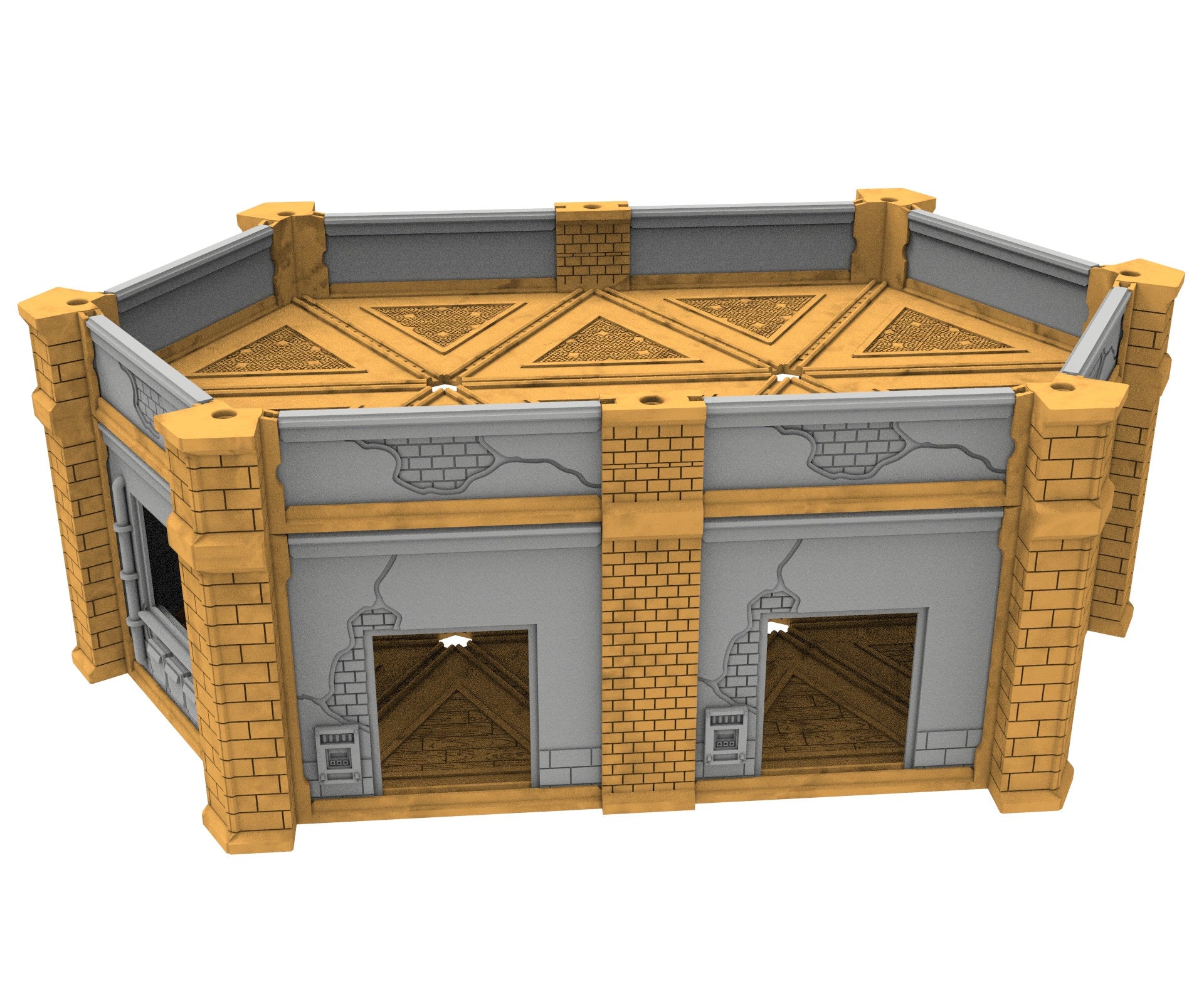 Civilian building printed in PLA and resin usable for warmachine, Damocles, One Page Rule, Firefight, infinity, scifi wargame...