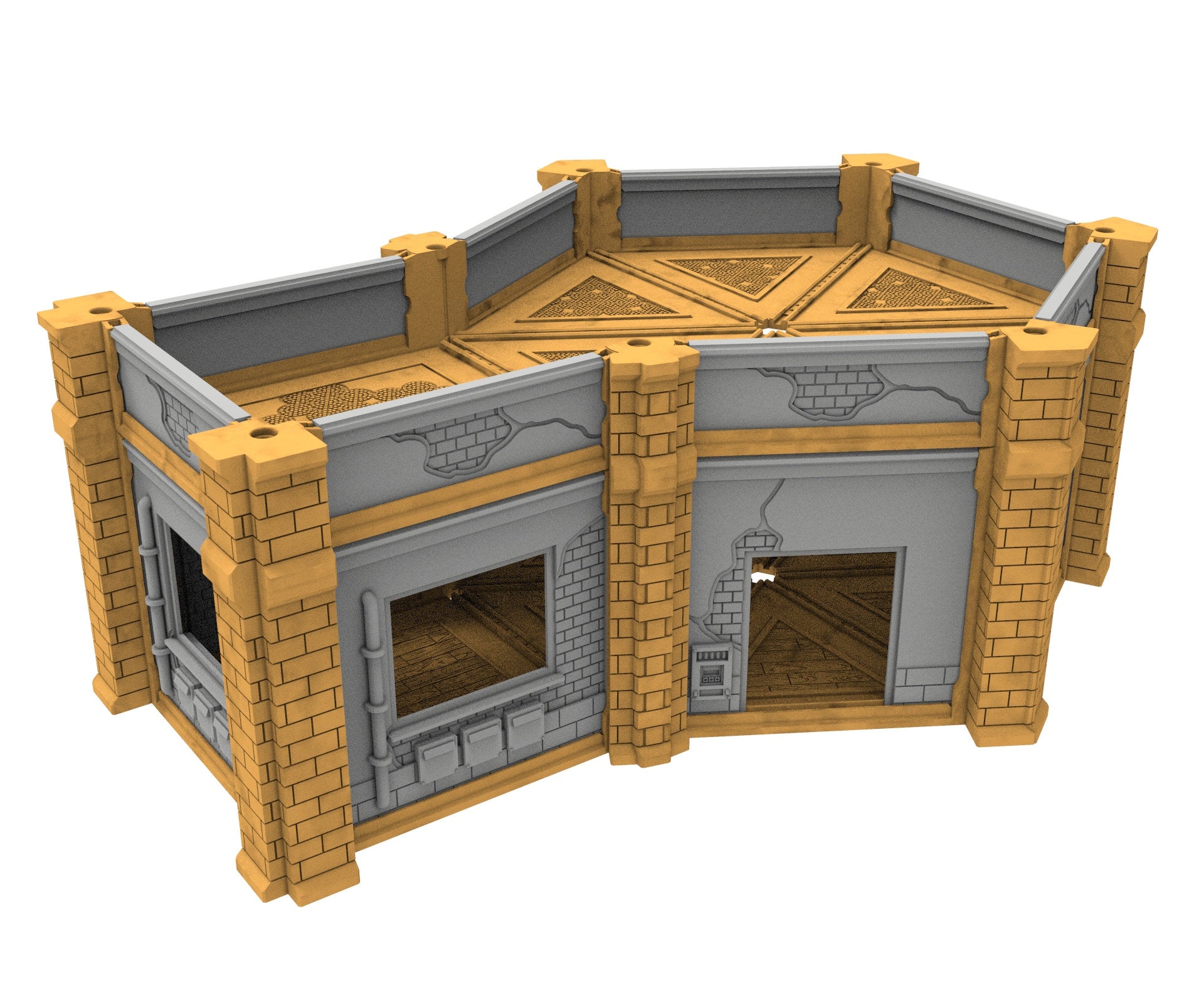 Civilian building printed in PLA and resin usable for warmachine, Damocles, One Page Rule, Firefight, infinity, scifi wargame...