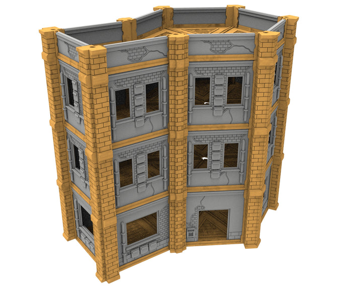 Civilian building printed in PLA and resin usable for warmachine, Damocles, One Page Rule, Firefight, infinity, scifi wargame...