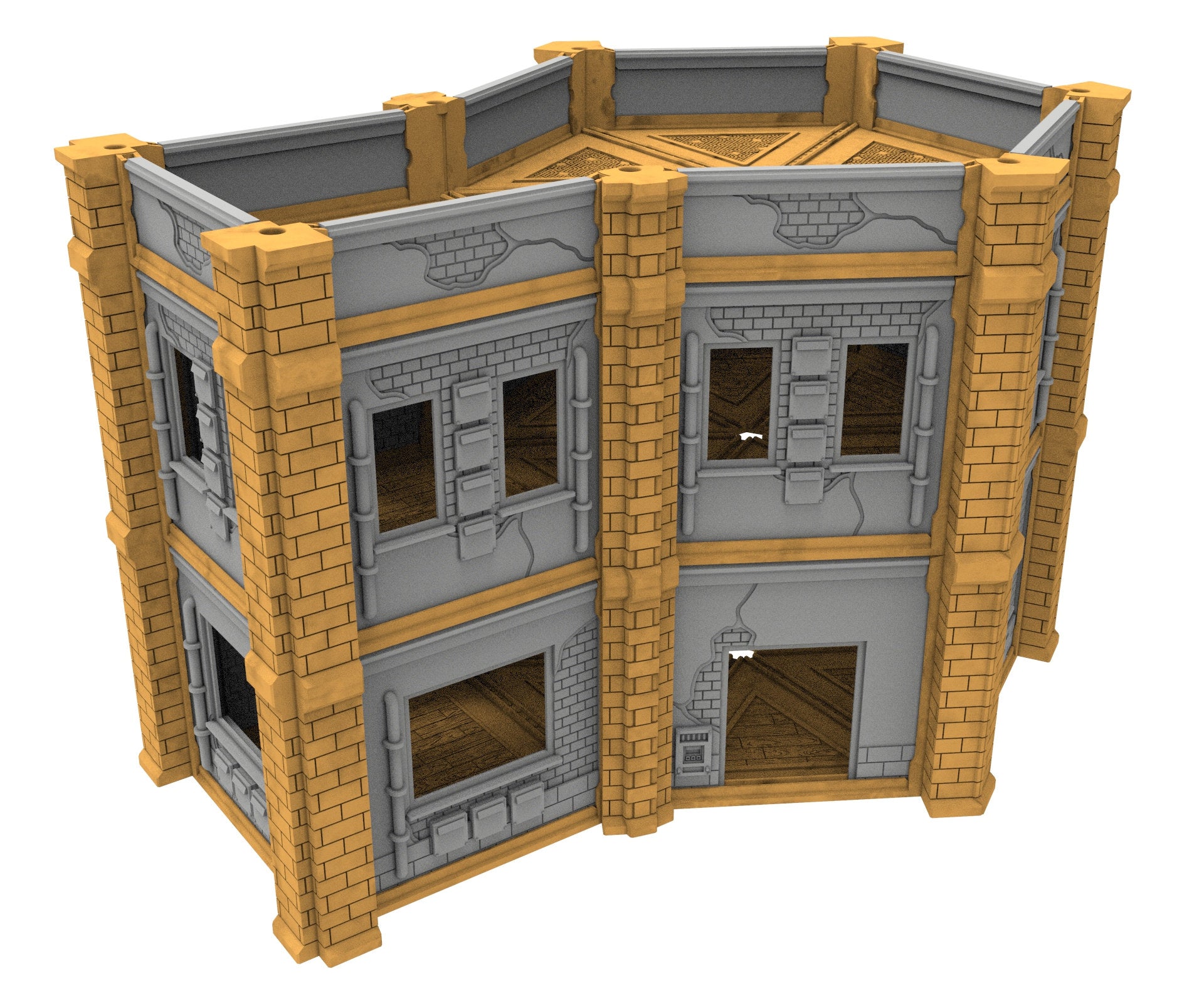 Civilian building printed in PLA and resin usable for warmachine, Damocles, One Page Rule, Firefight, infinity, scifi wargame...