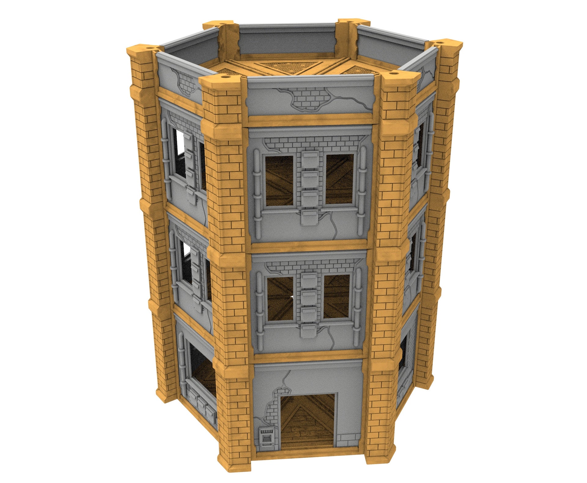 Civilian building printed in PLA and resin usable for warmachine, Damocles, One Page Rule, Firefight, infinity, scifi wargame...