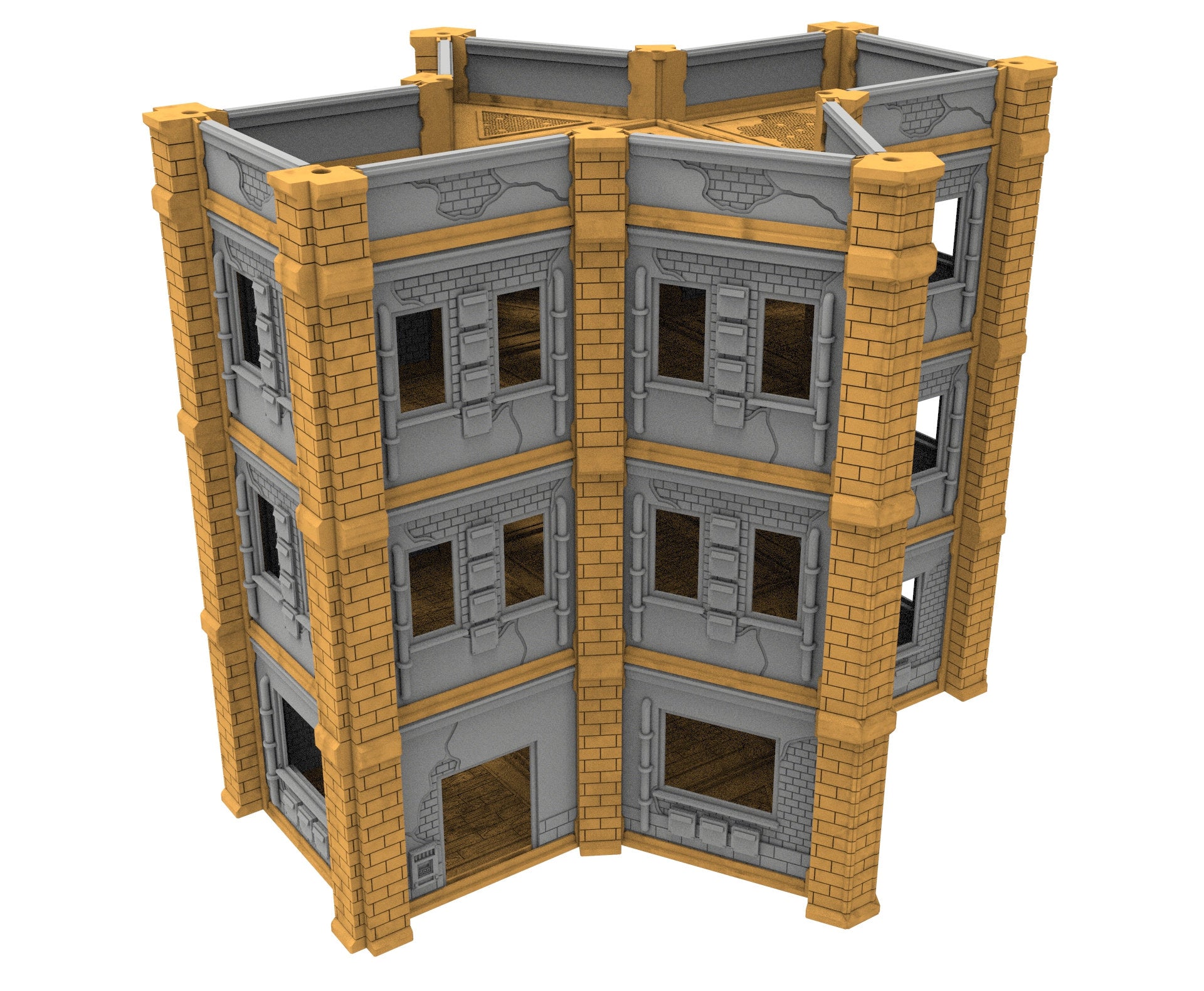 Civilian building printed in PLA and resin usable for warmachine, Damocles, One Page Rule, Firefight, infinity, scifi wargame...