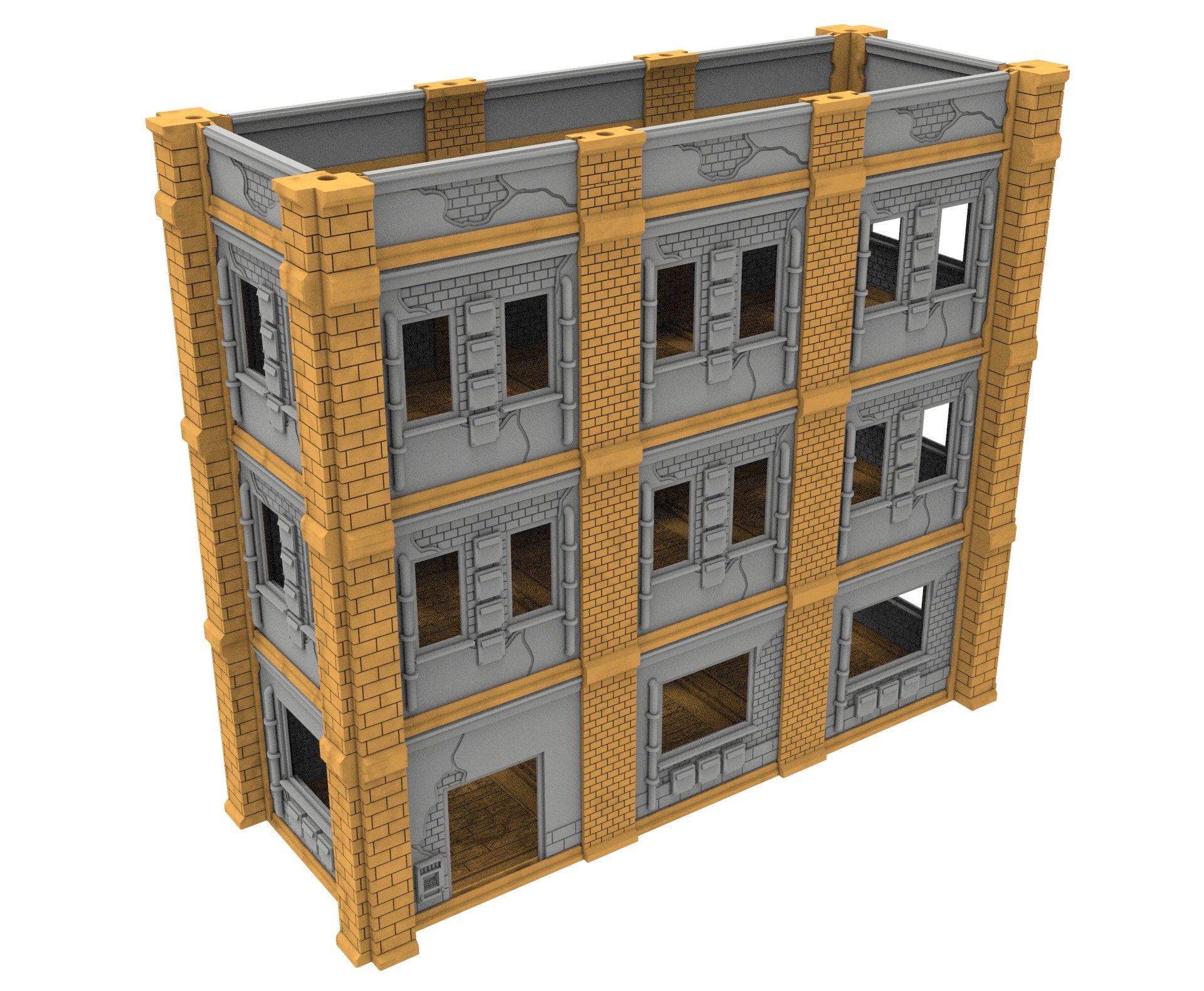 Civilian building printed in PLA and resin usable for warmachine, Damocles, One Page Rule, Firefight, infinity, scifi wargame...