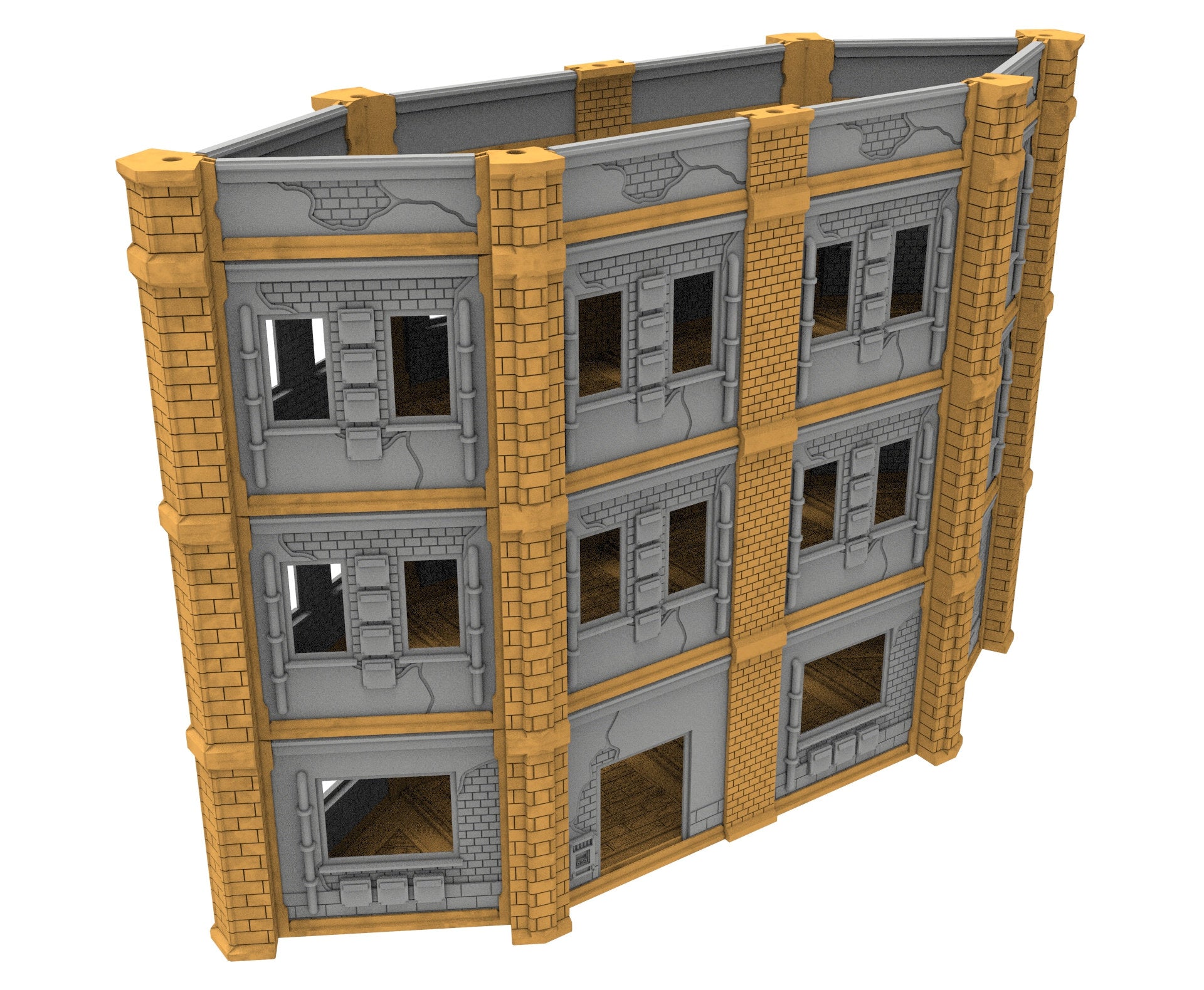 Civilian building printed in PLA and resin usable for warmachine, Damocles, One Page Rule, Firefight, infinity, scifi wargame...