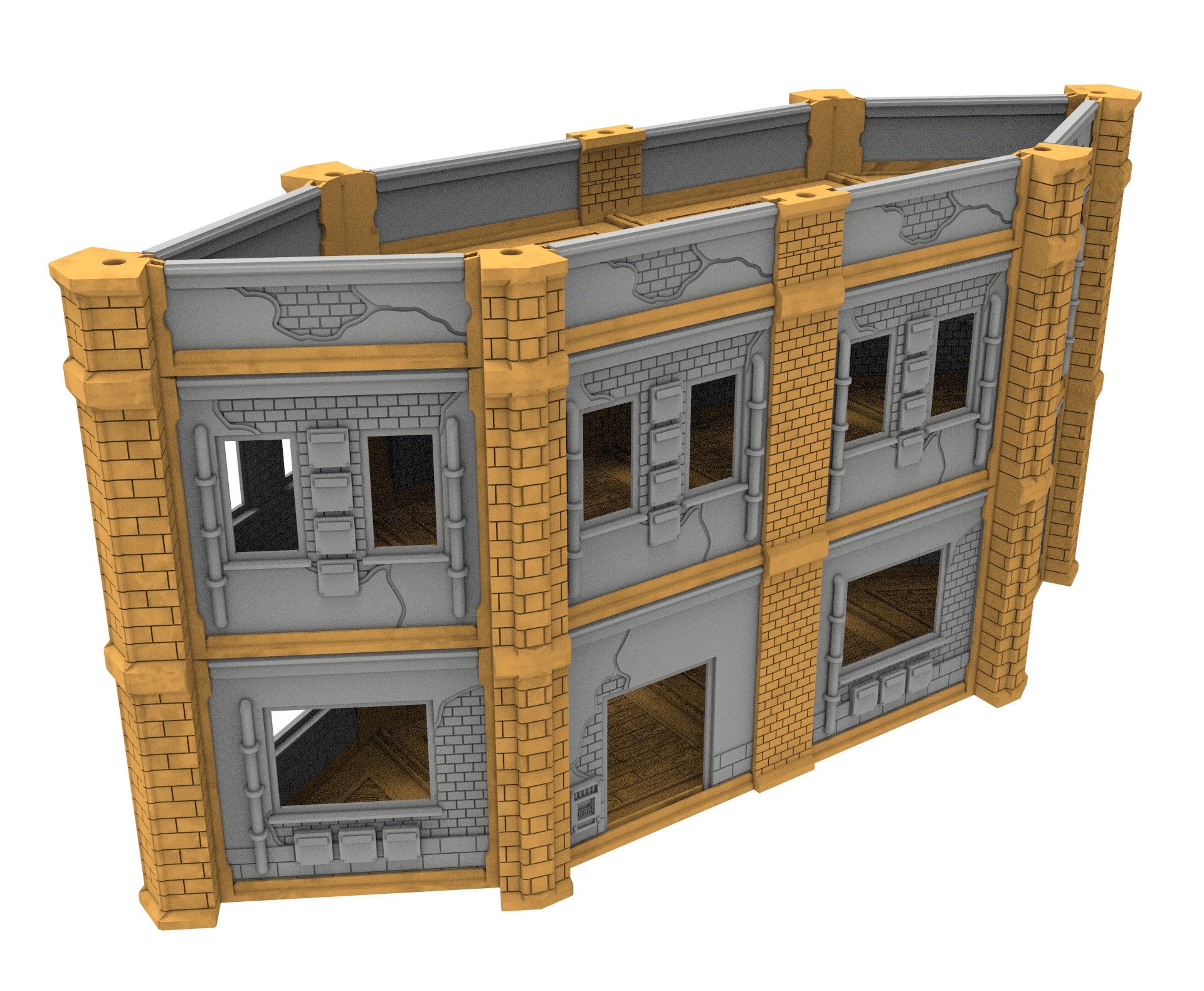 Civilian building printed in PLA and resin usable for warmachine, Damocles, One Page Rule, Firefight, infinity, scifi wargame...