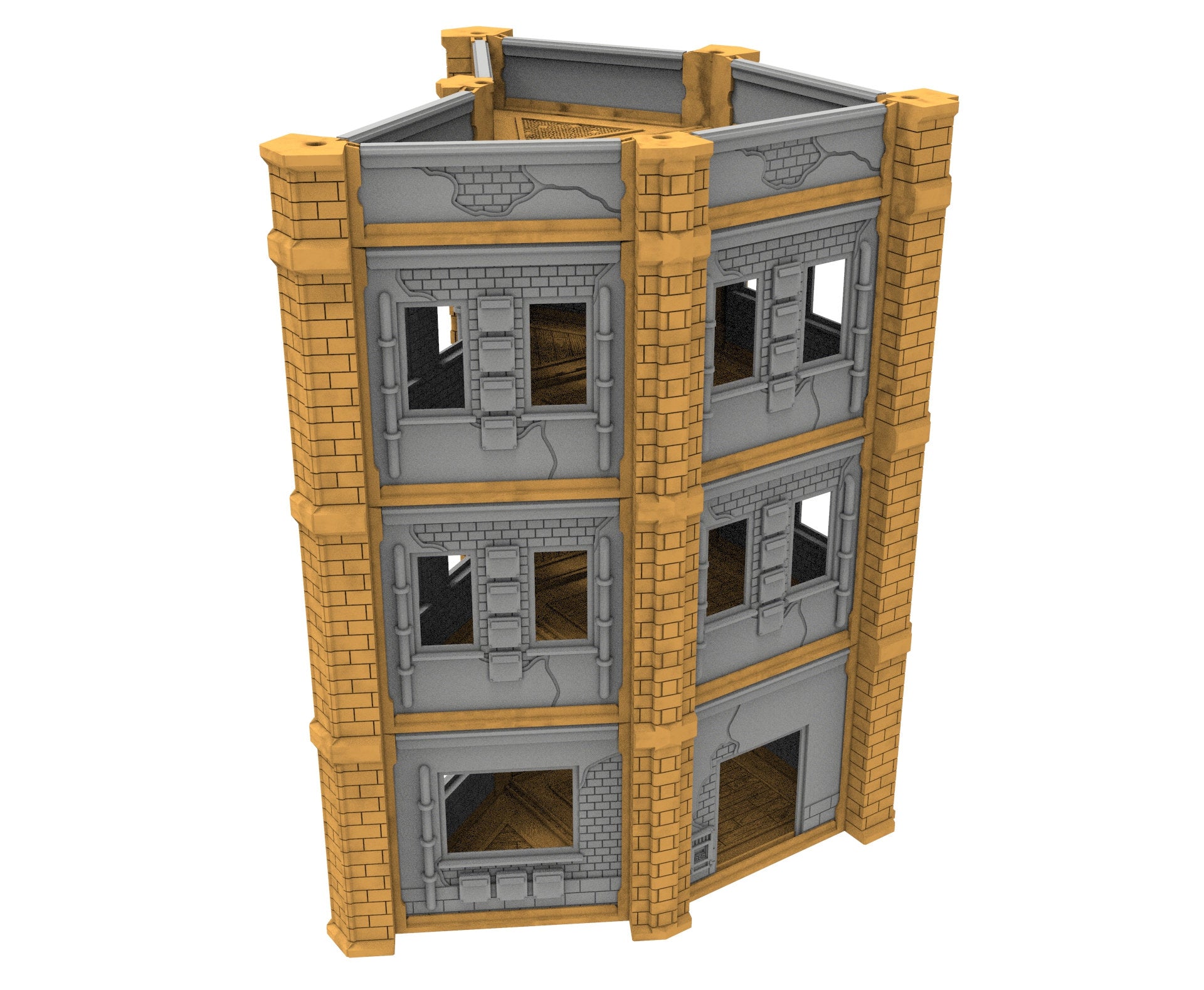 Civilian building printed in PLA and resin usable for warmachine, Damocles, One Page Rule, Firefight, infinity, scifi wargame...