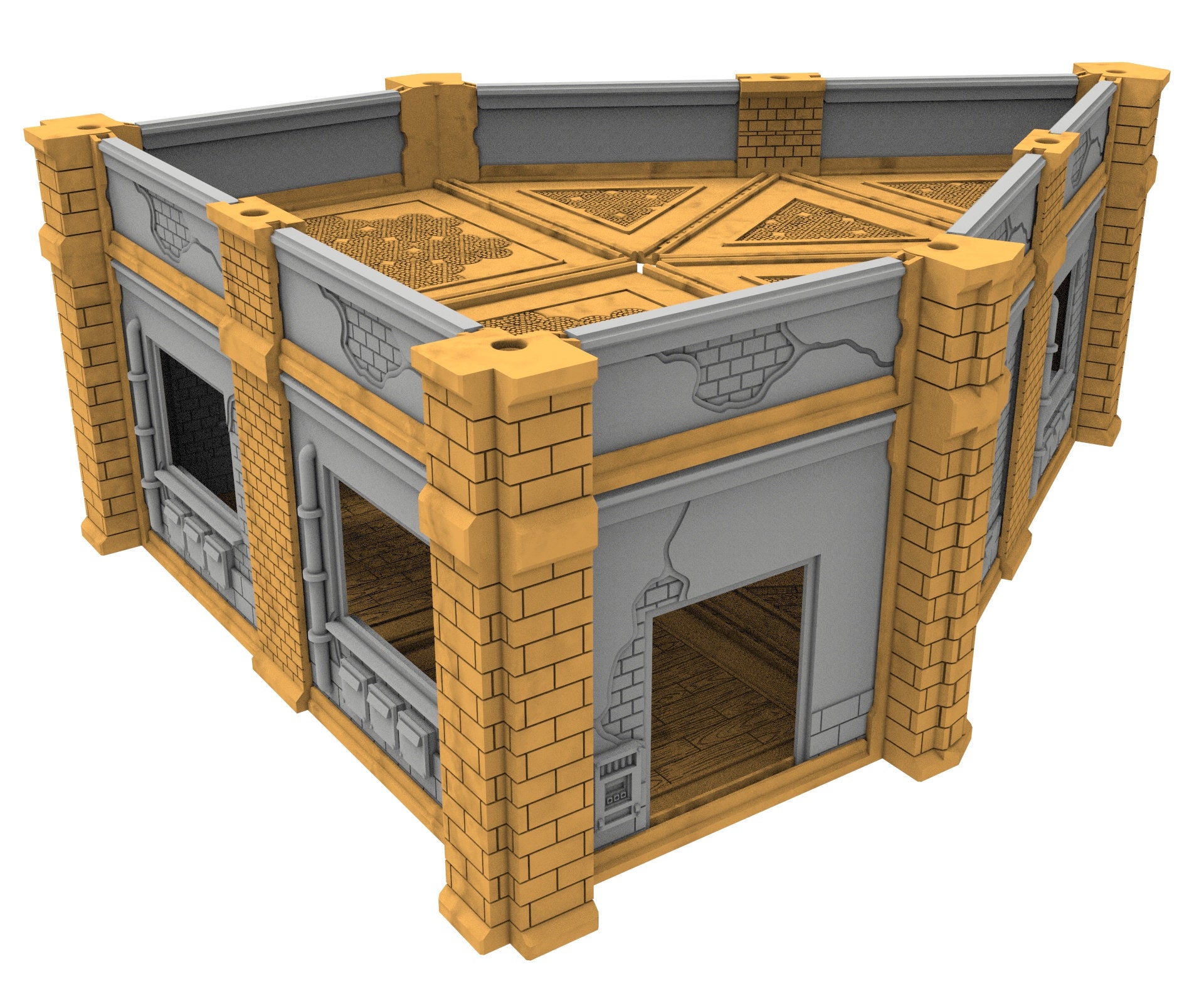 Civilian building printed in PLA and resin usable for warmachine, Damocles, One Page Rule, Firefight, infinity, scifi wargame...