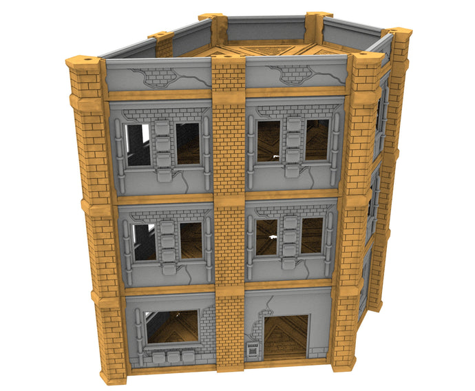 Civilian building printed in PLA and resin usable for warmachine, Damocles, One Page Rule, Firefight, infinity, scifi wargame...