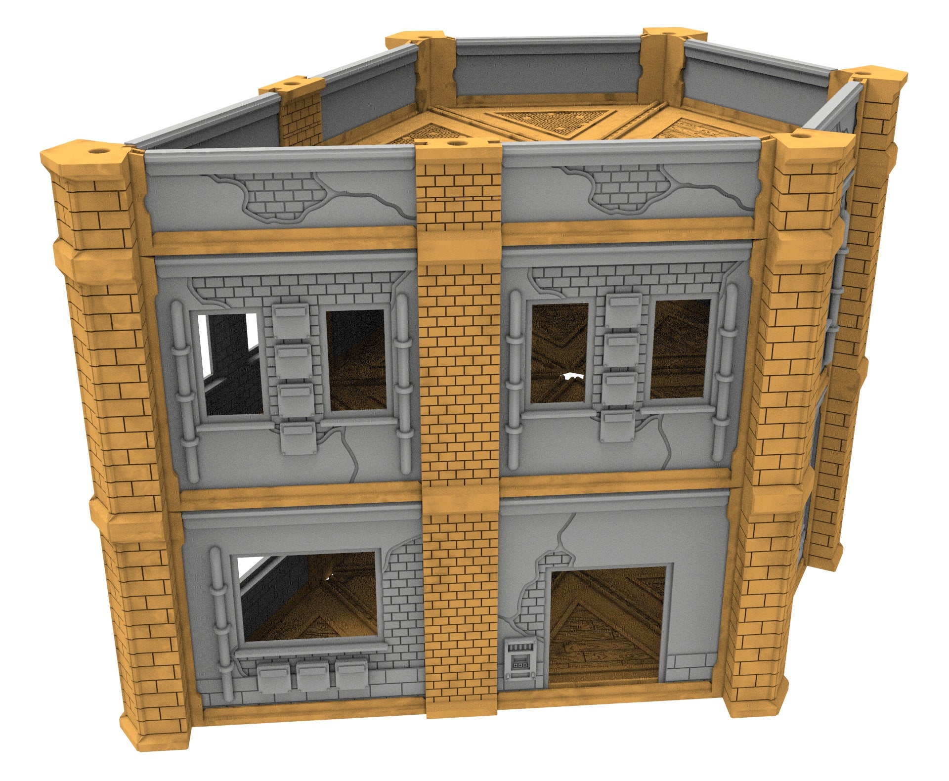 Civilian building printed in PLA and resin usable for warmachine, Damocles, One Page Rule, Firefight, infinity, scifi wargame...