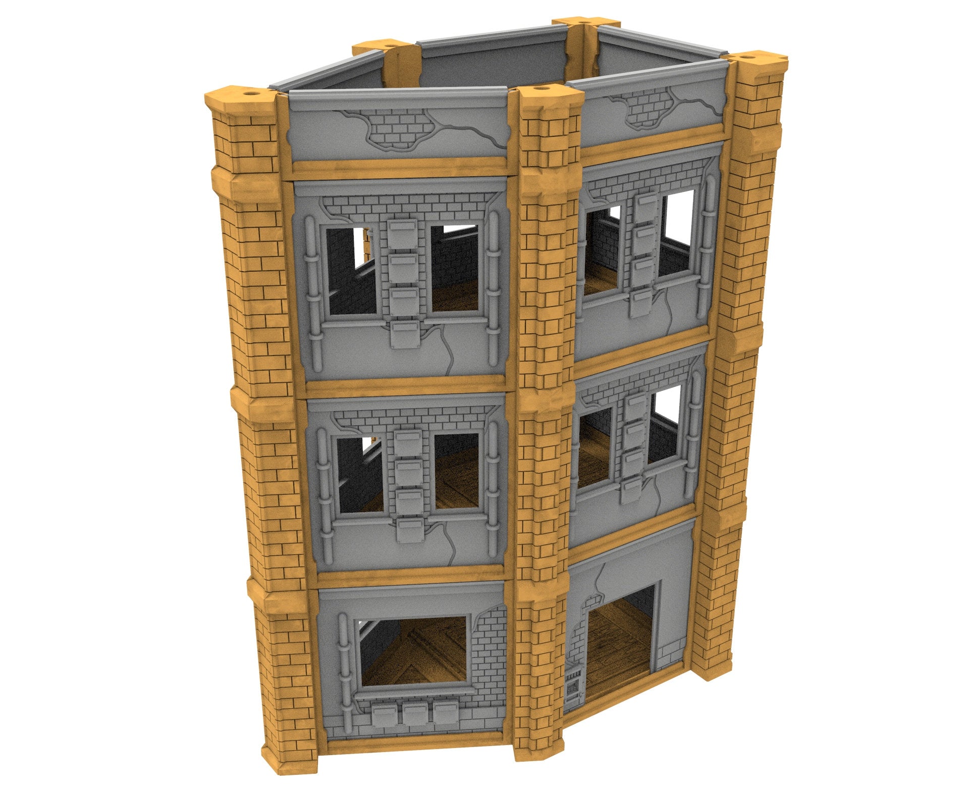 Civilian building printed in PLA and resin usable for warmachine, Damocles, One Page Rule, Firefight, infinity, scifi wargame...