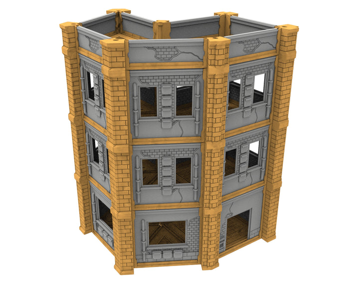 Civilian building printed in PLA and resin usable for warmachine, infinity, One Page Rules, Firefight, Damocles, scifi wargame...