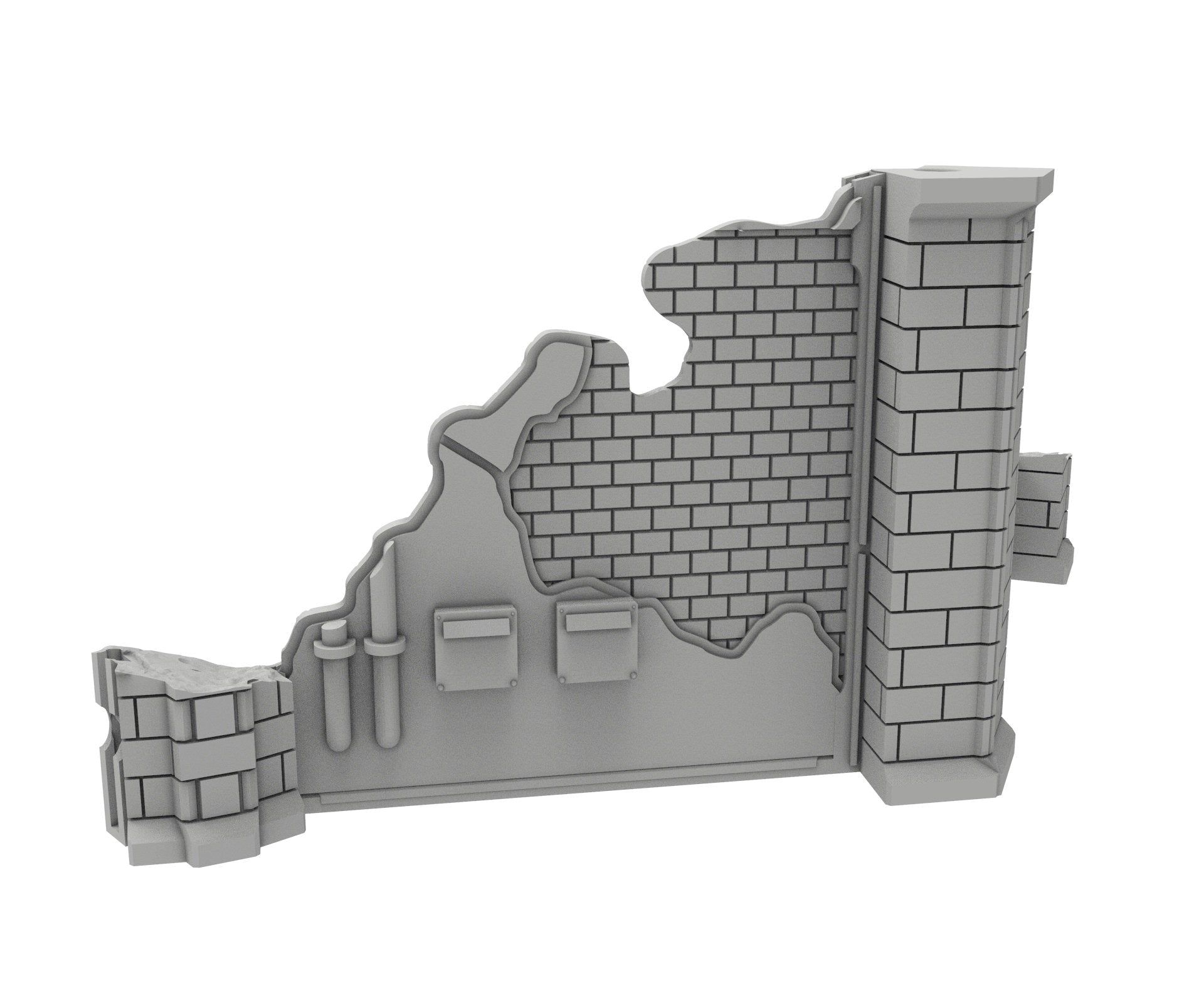 Civilian Ruined building printed in PLA and resin usable for warmachine, Damocles, One Page Rule, Firefight, infinity, scifi wargame...