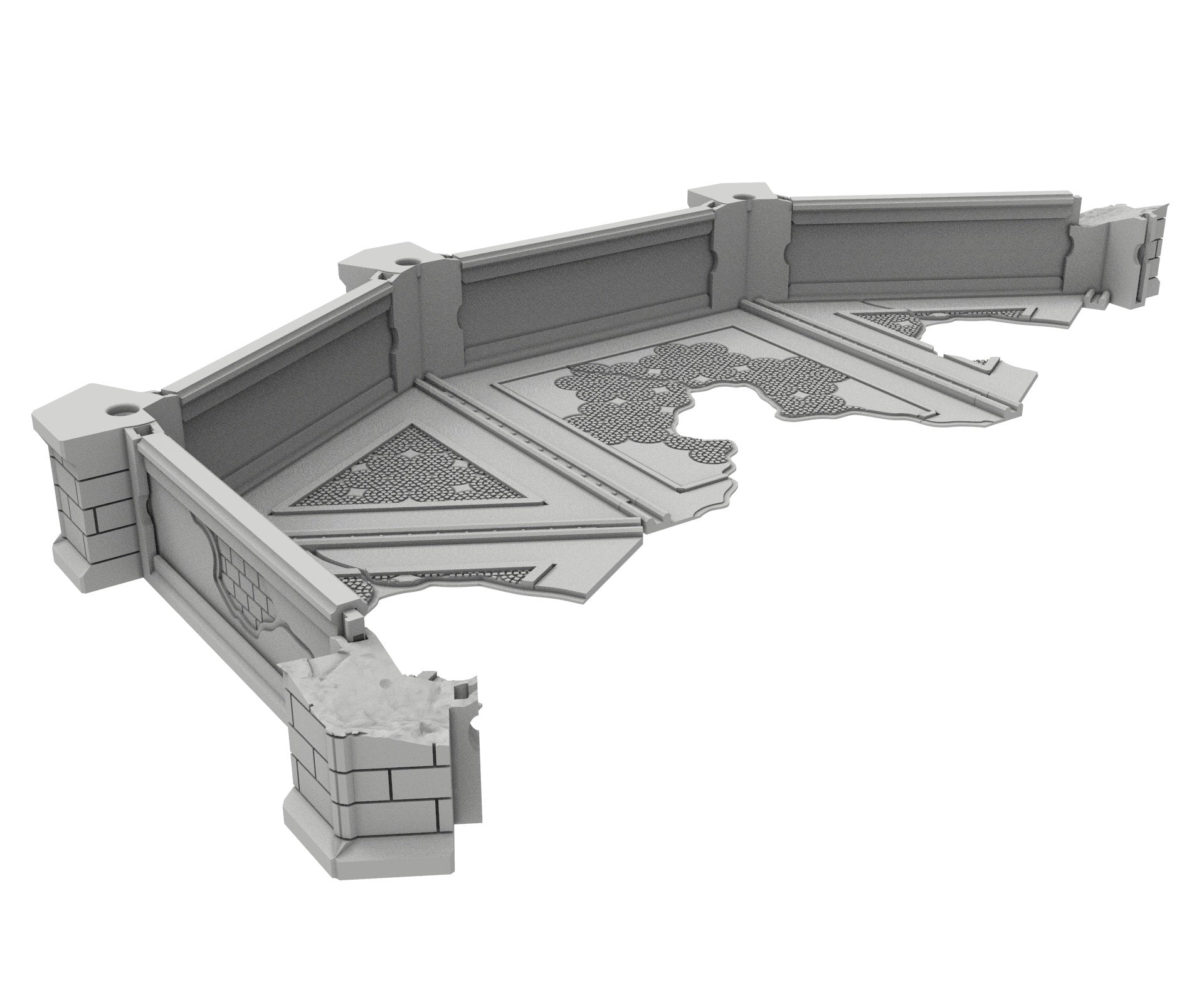 Civilian Ruined building printed in PLA and resin usable for warmachine, Damocles, One Page Rule, Firefight, infinity, scifi wargame...