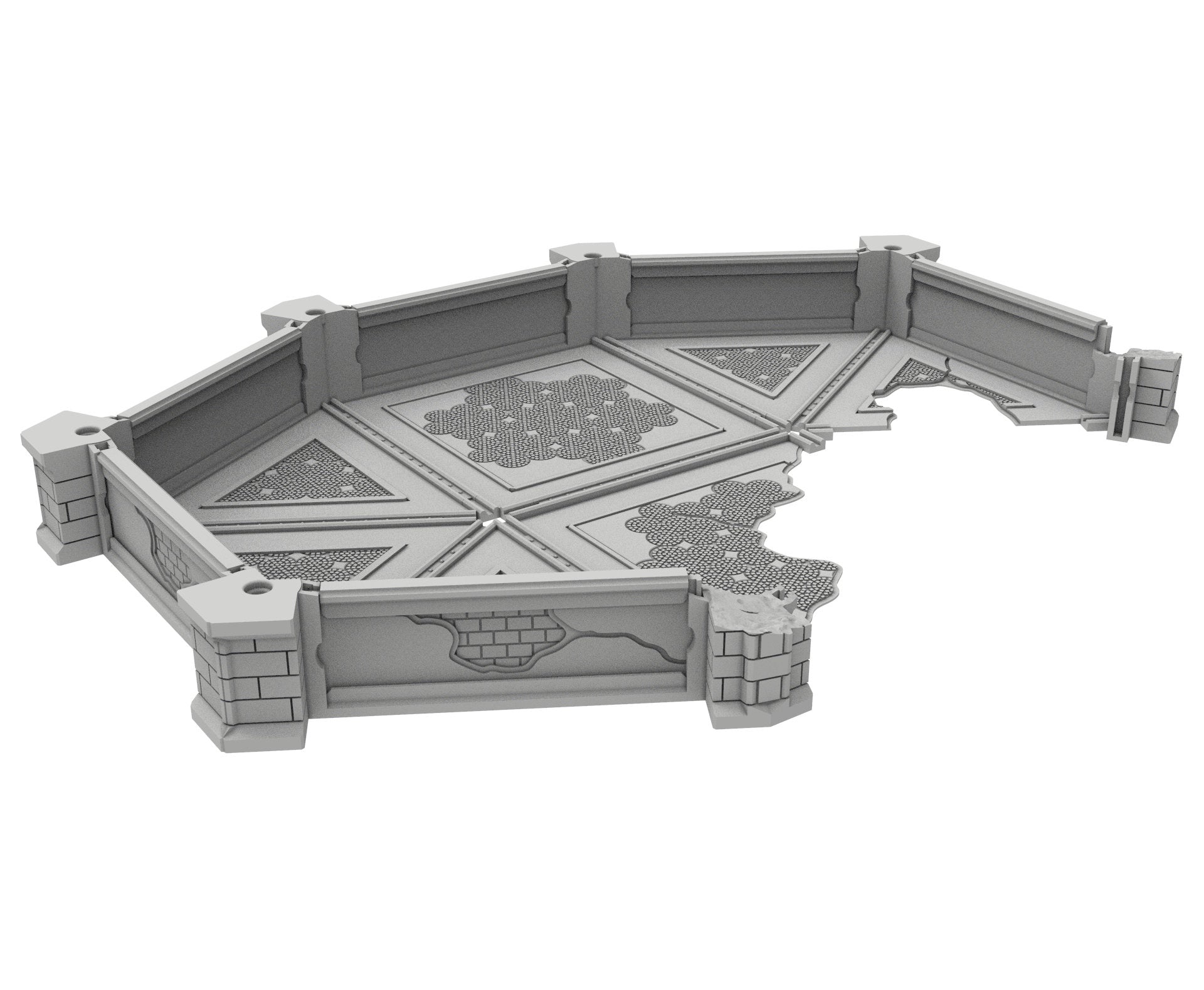 Civilian Ruined building printed in PLA and resin usable for warmachine, Damocles, One Page Rule, Firefight, infinity, scifi wargame...