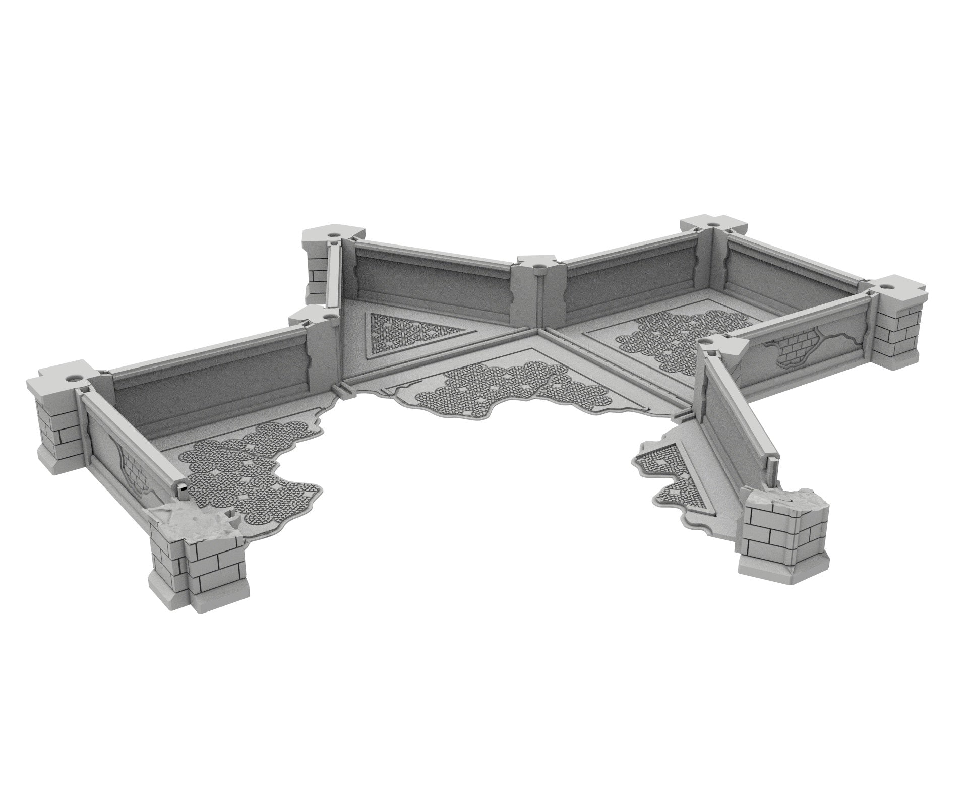 Civilian Ruined building printed in PLA and resin usable for warmachine, Damocles, One Page Rule, Firefight, infinity, scifi wargame...
