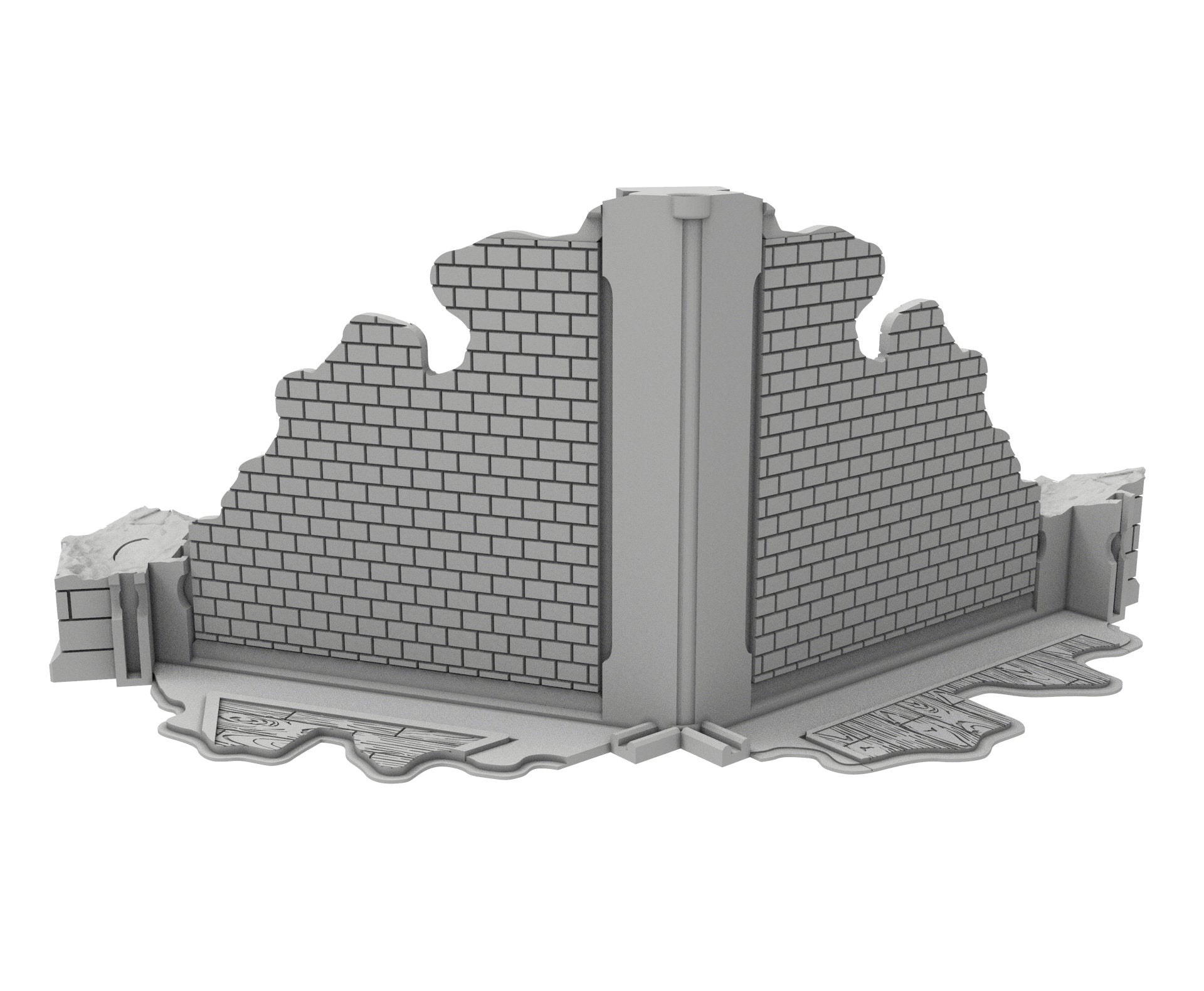 Civilian Ruined building printed in PLA and resin usable for warmachine, Damocles, One Page Rule, Firefight, infinity, scifi wargame...