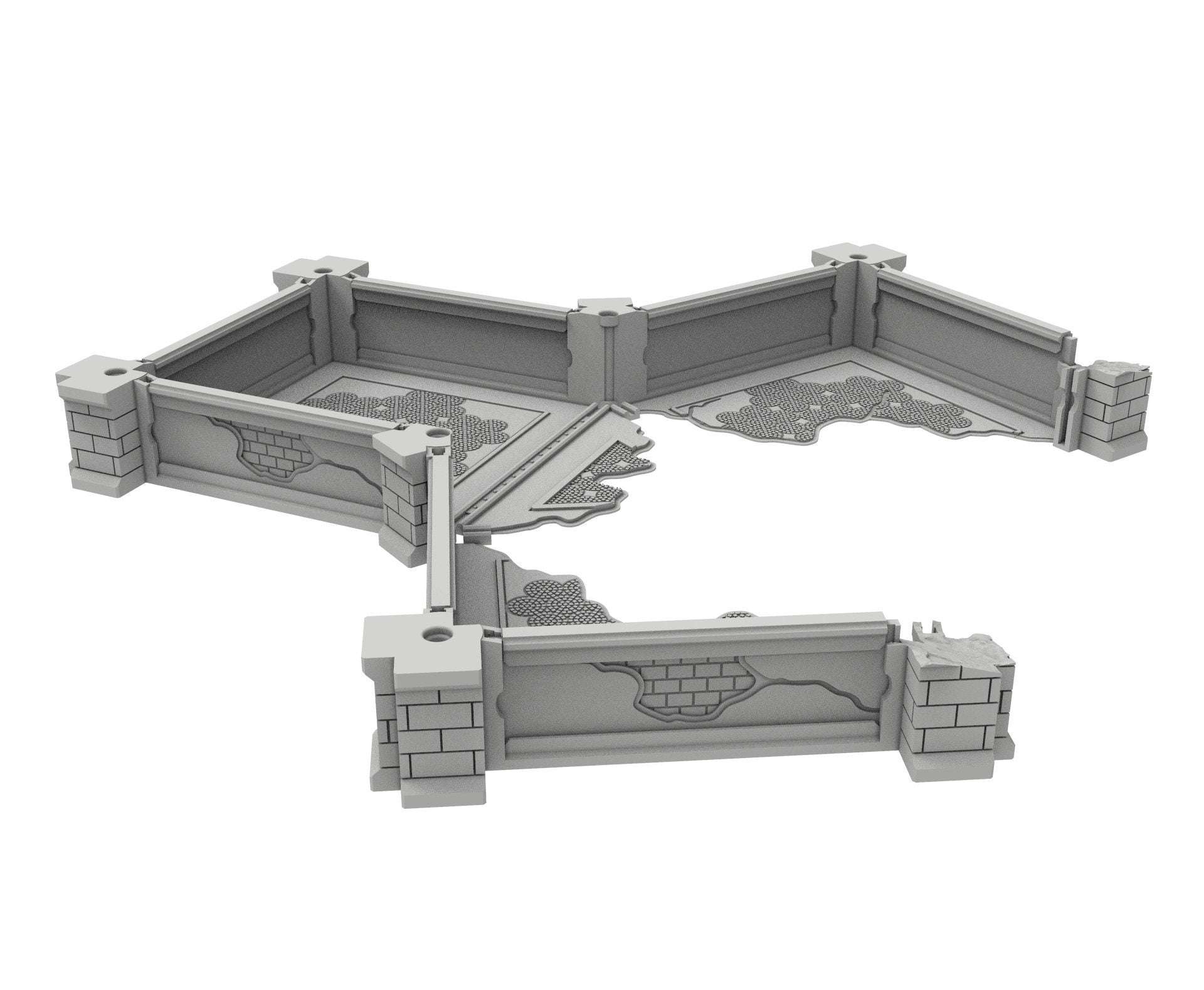 Civilian Ruined building printed in PLA and resin usable for warmachine, Damocles, One Page Rule, Firefight, infinity, scifi wargame...