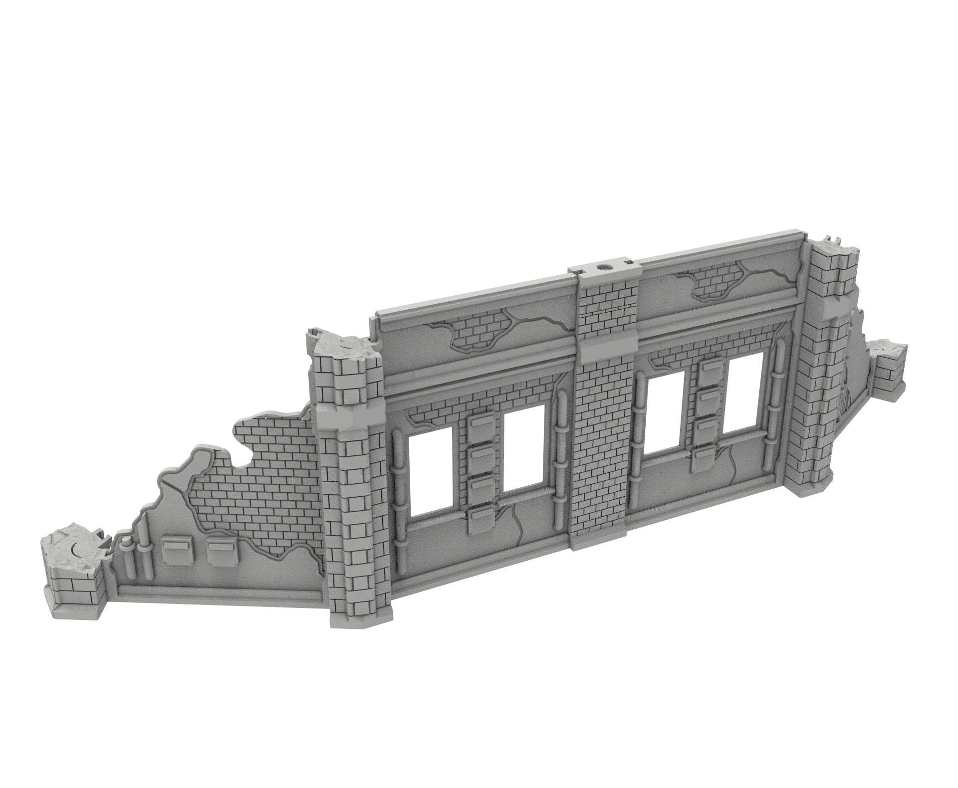 Civilian Ruined building printed in PLA and resin usable for warmachine, Damocles, One Page Rule, Firefight, infinity, scifi wargame...